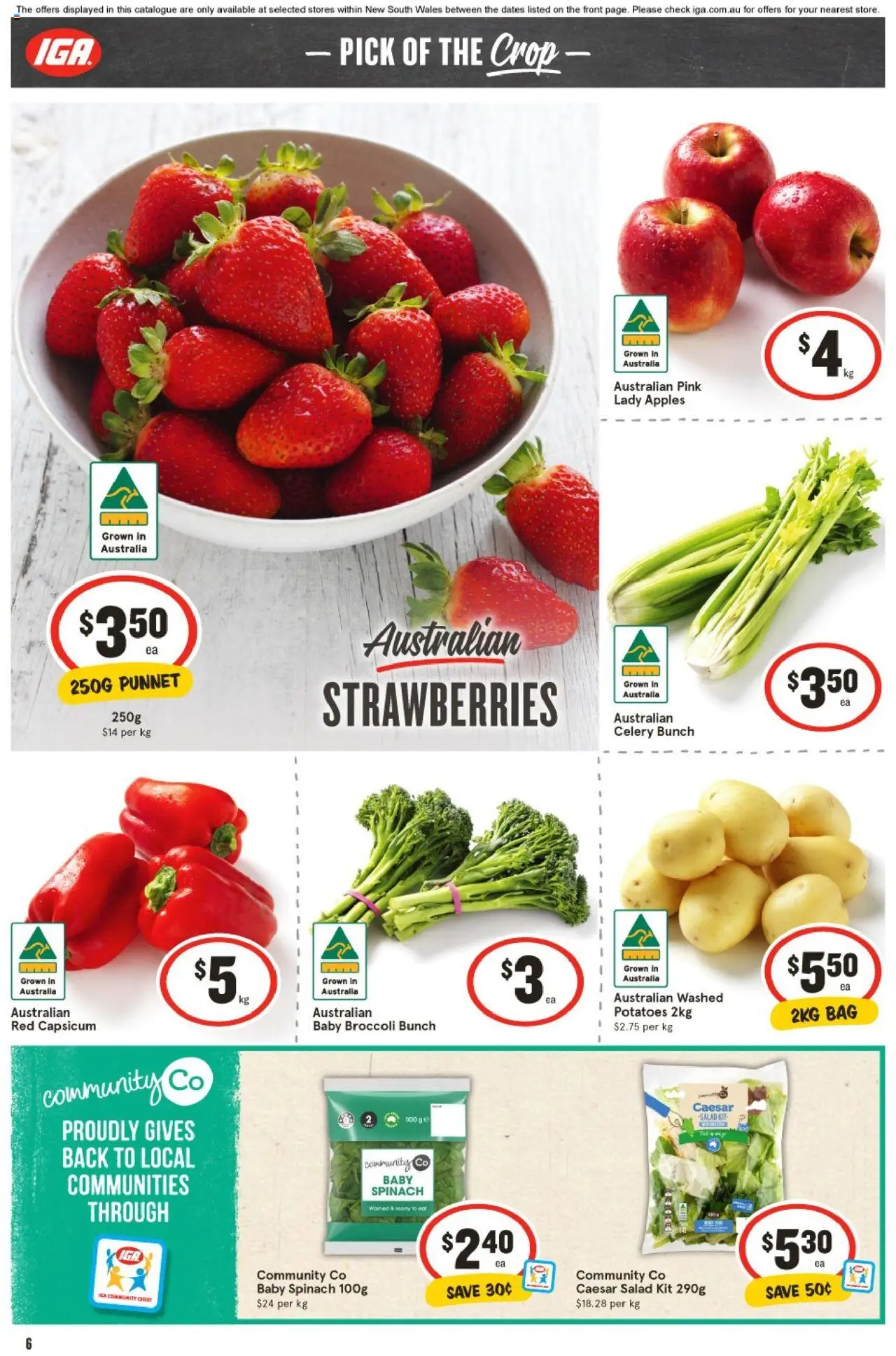 IGA catalogue - valid from 13.08.2025 | Page: 7 | Products: Apples, Potatoes, Spinach, Bag