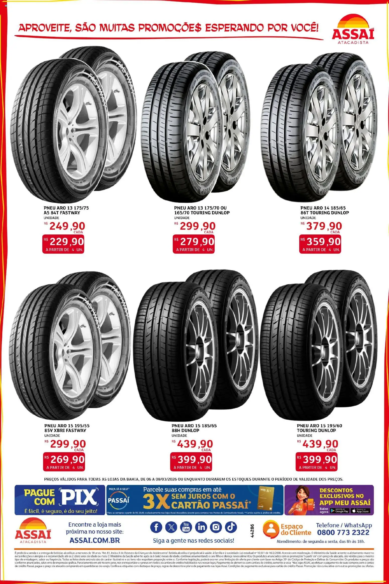 Assaí Atacadista Folheto - válido de 06.03.2026 | Página: 2 | Produtos: Pneu, Pneus, Base, Bebida