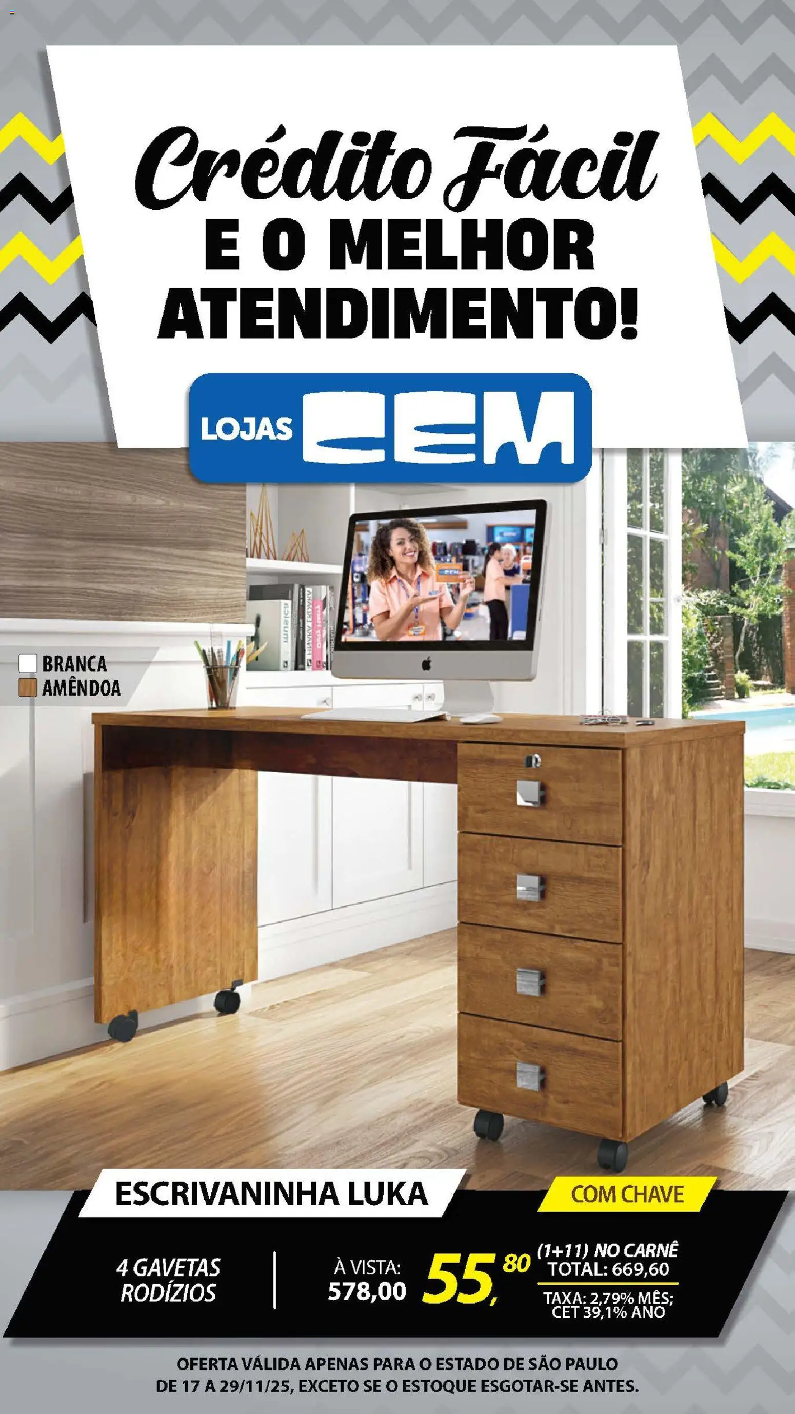 Lojas Cem Folheto - válido de 17.11.2025 | Página: 110 | Produtos: Escrivaninha, Carne