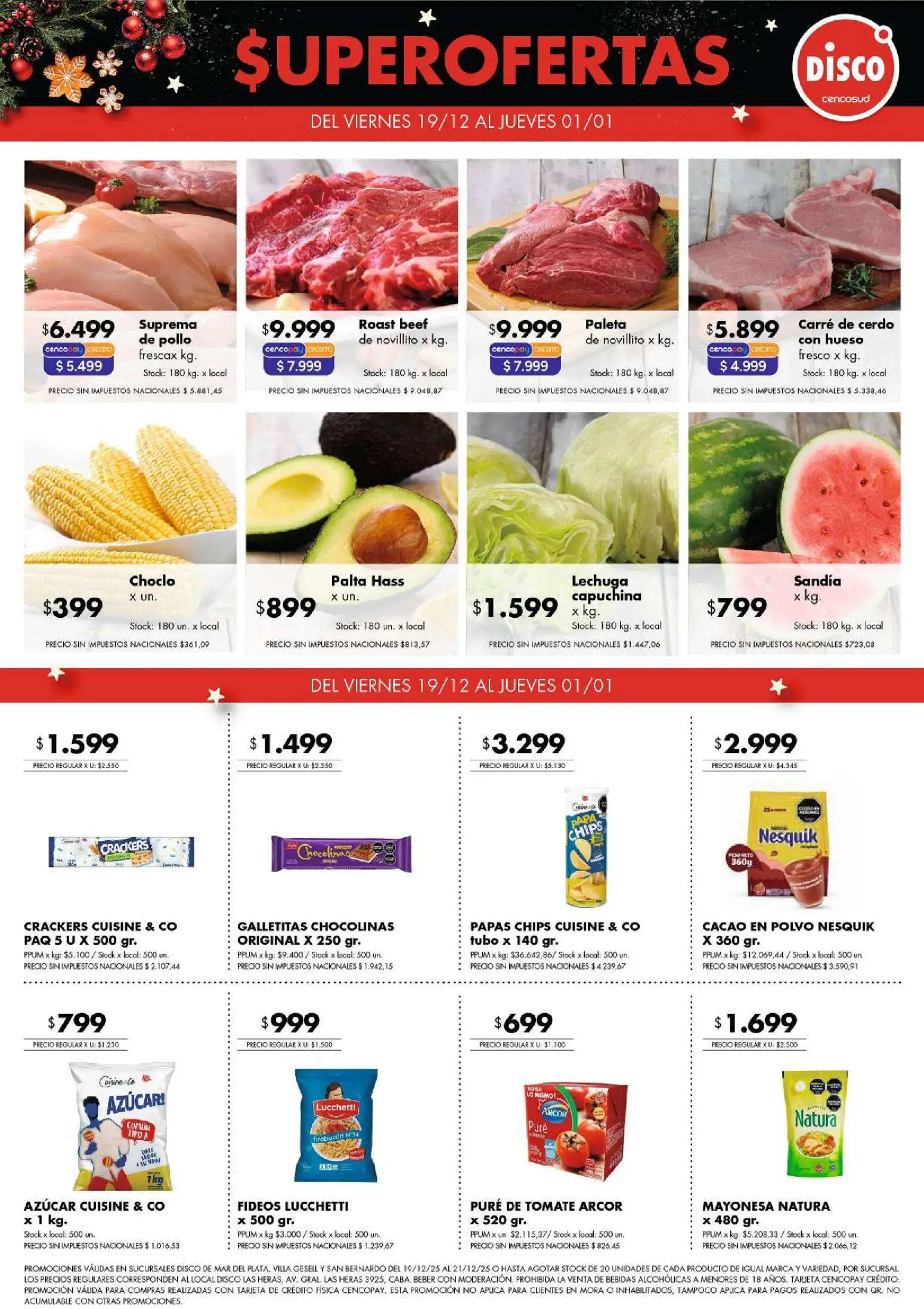 Disco ofertas │ válido desde el 19.12.2025 | Página: 1 | Productos: Pollo, Polvo, Lechuga, Cacao