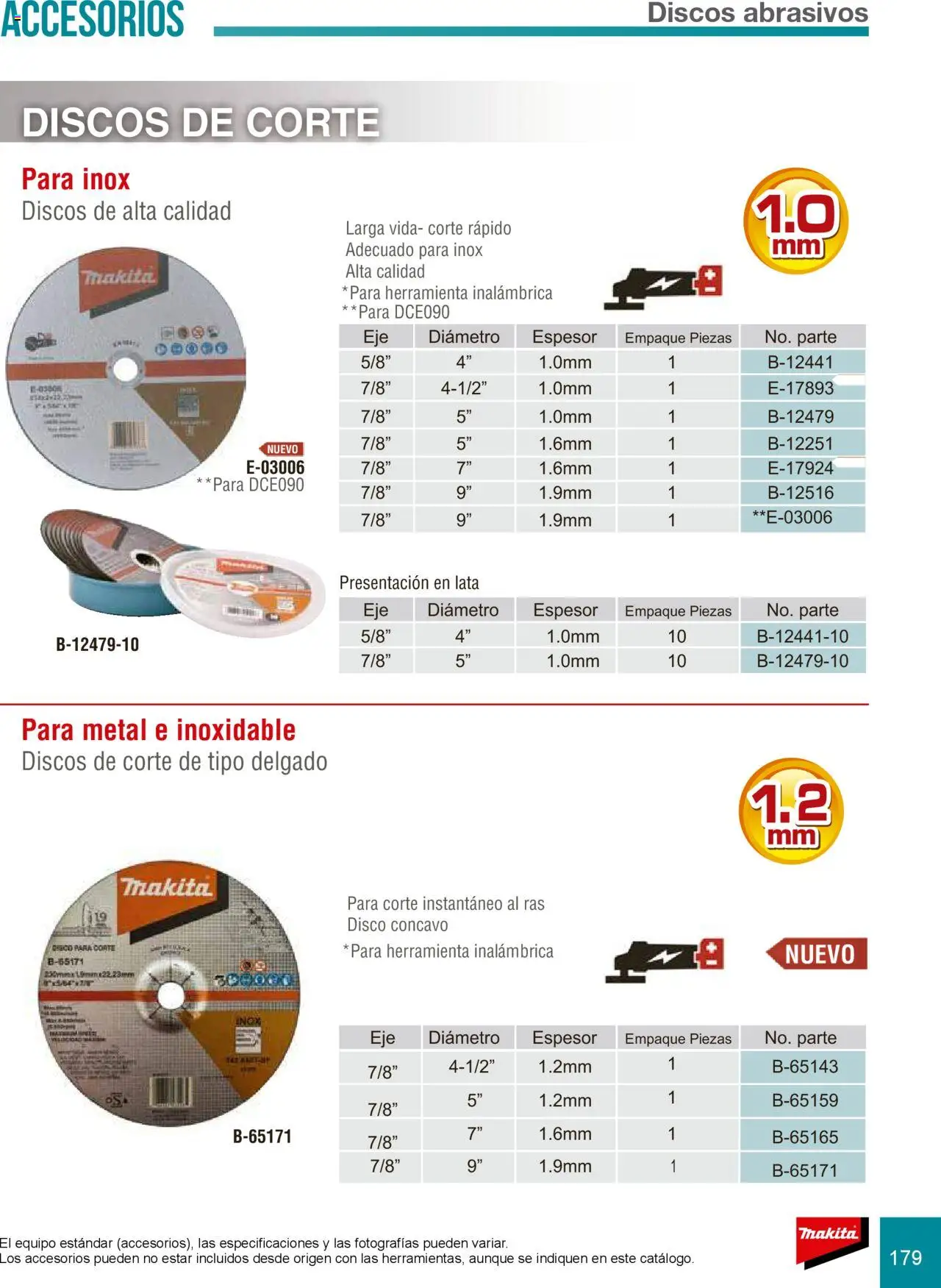 Nuevas ofertas de Makita válidas en toda la República Mexicana desde el 08.07.2024. ¡Encuentra las mejores ofertas en Makita catálogo Accesorios! | Página: 179 | Productos: Disco