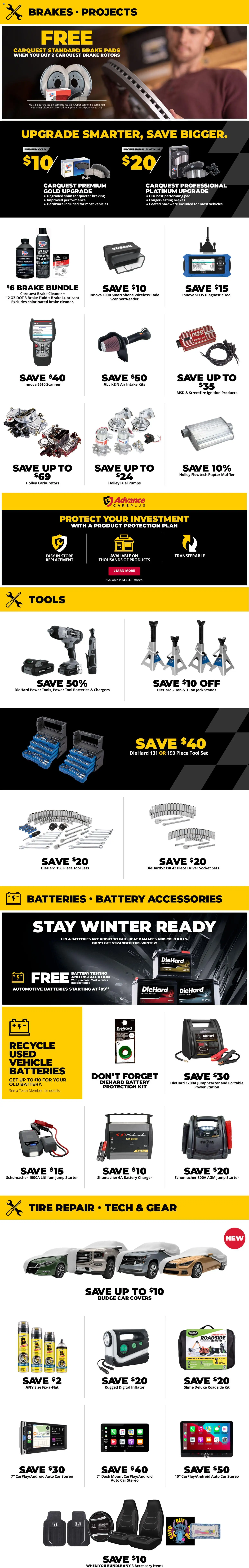 Advance Auto Parts Weekly Ad - valid from 27.11.2025 | Page: 4 | Products: Stereo, Starter, Phone, Air Intake
