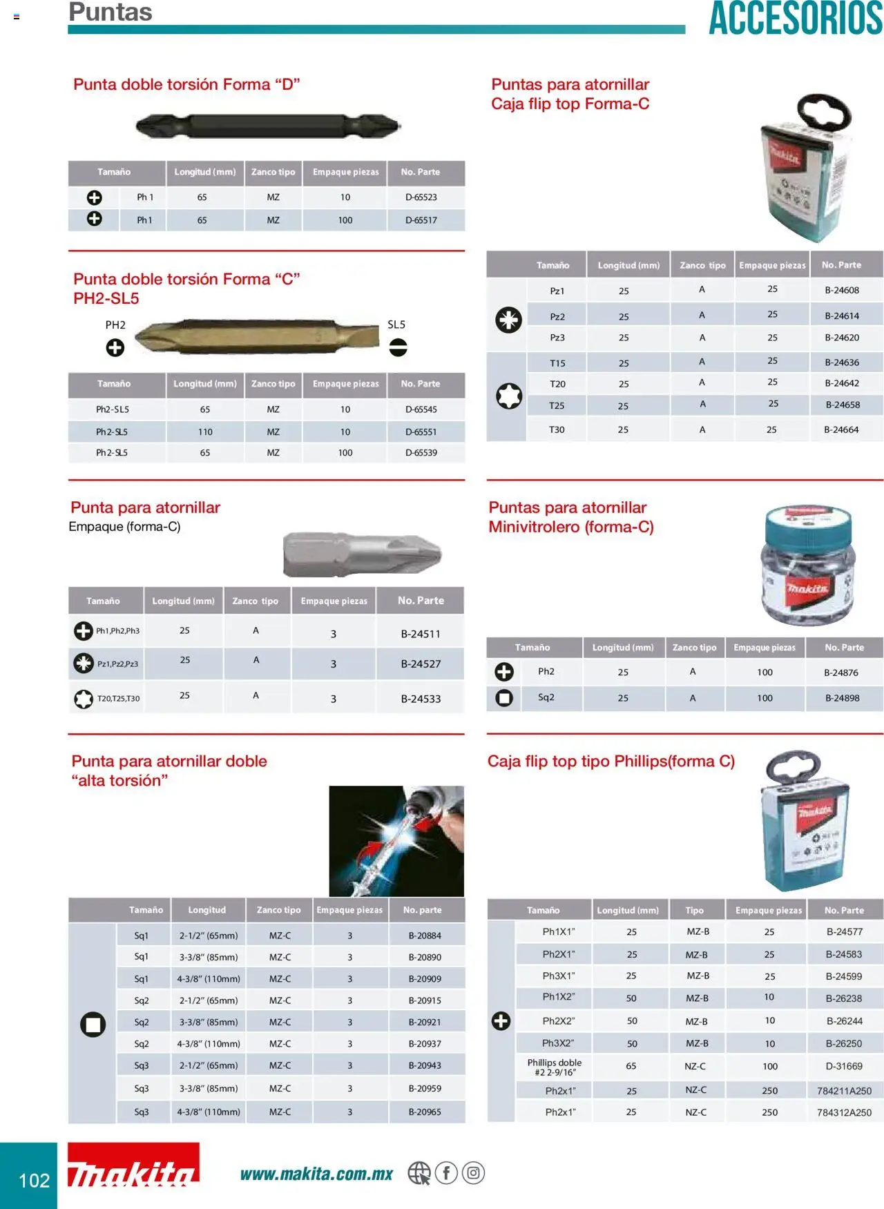 Nuevas ofertas de Makita válidas en toda la República Mexicana desde el 08.07.2024. ¡Encuentra las mejores ofertas en Makita catálogo Accesorios! | Página: 102 | Productos: Top, Caja