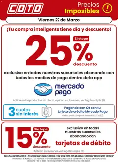 Vista previa Coto - Descuento válido desde el 27.03.2026
