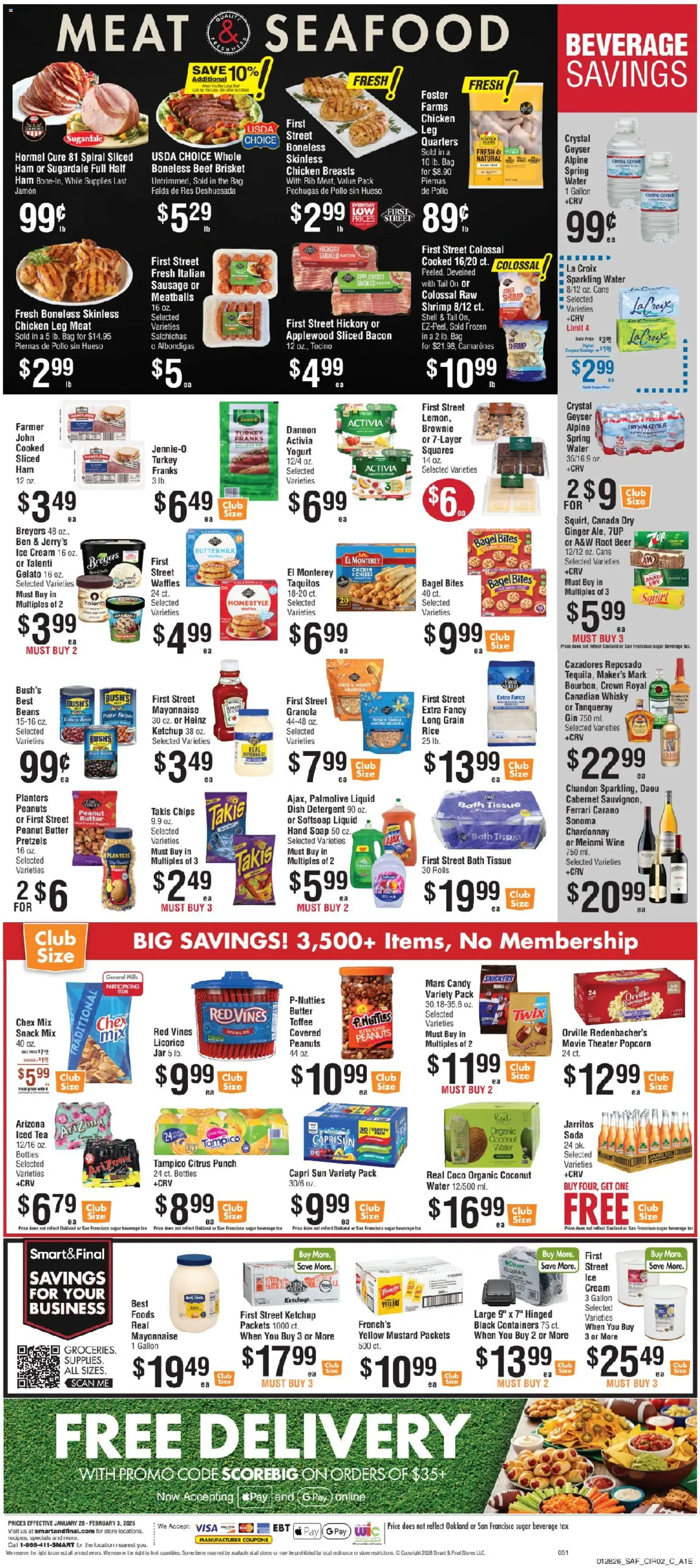 Smart & Final Weekly Ad - valid from 30.01.2026 | Page: 3 | Products: Beer, Rice, Ketchup, Cream