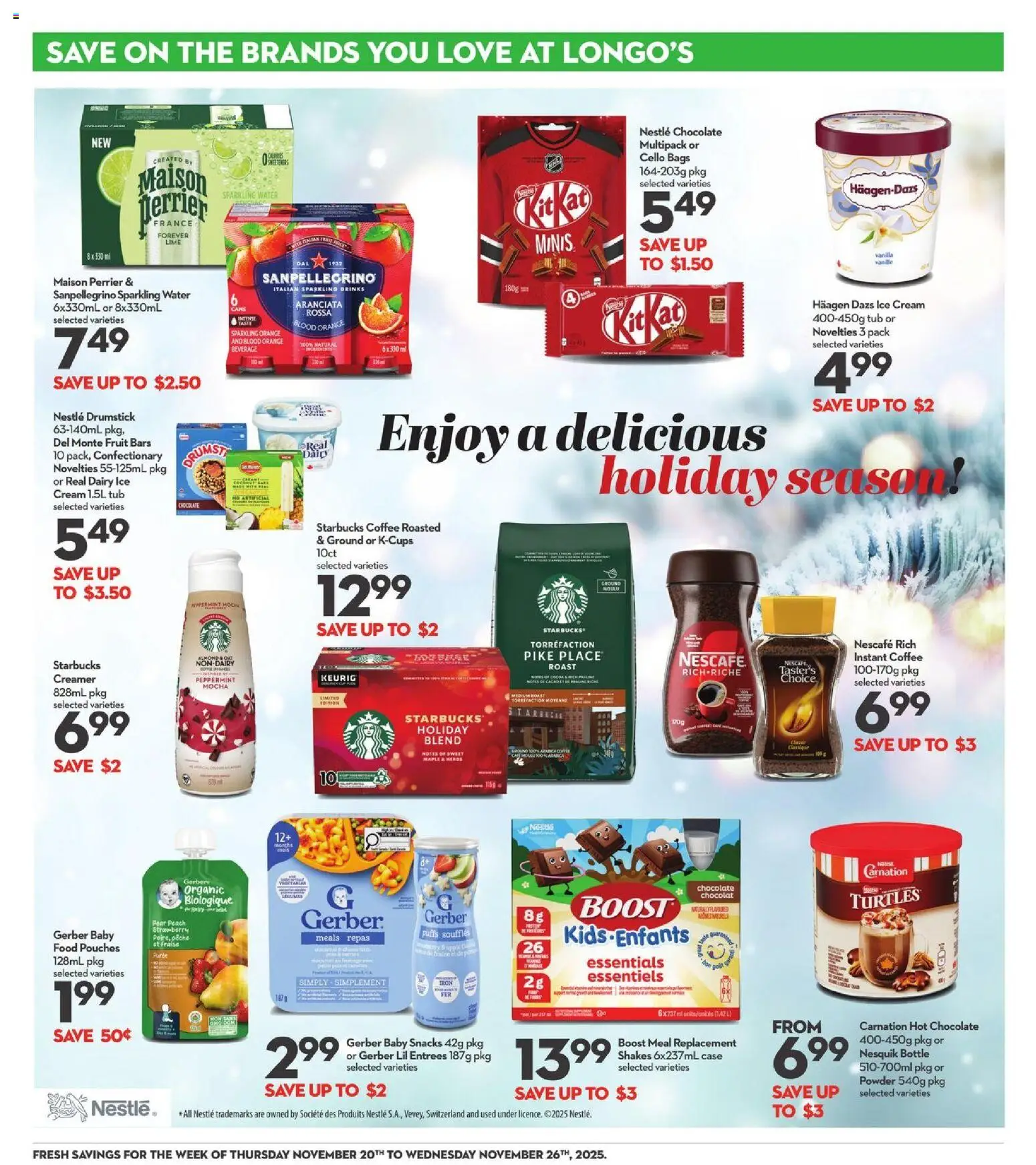 Longo's flyer valid from 20.11.2025 | Page: 18 | Products: Ice cream, Case, Powder, Chocolate
