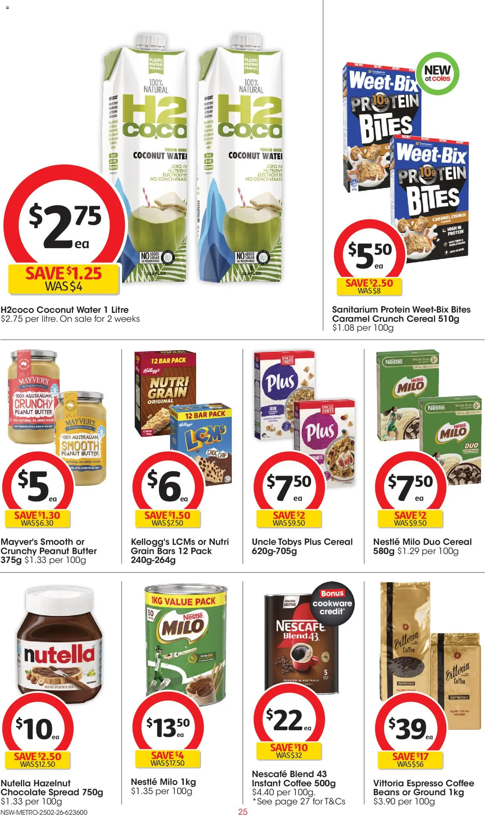 Coles catalogue - valid from 25.02.2026 | Page: 25 | Products: Butter, Coffee, Cookware, Nutella