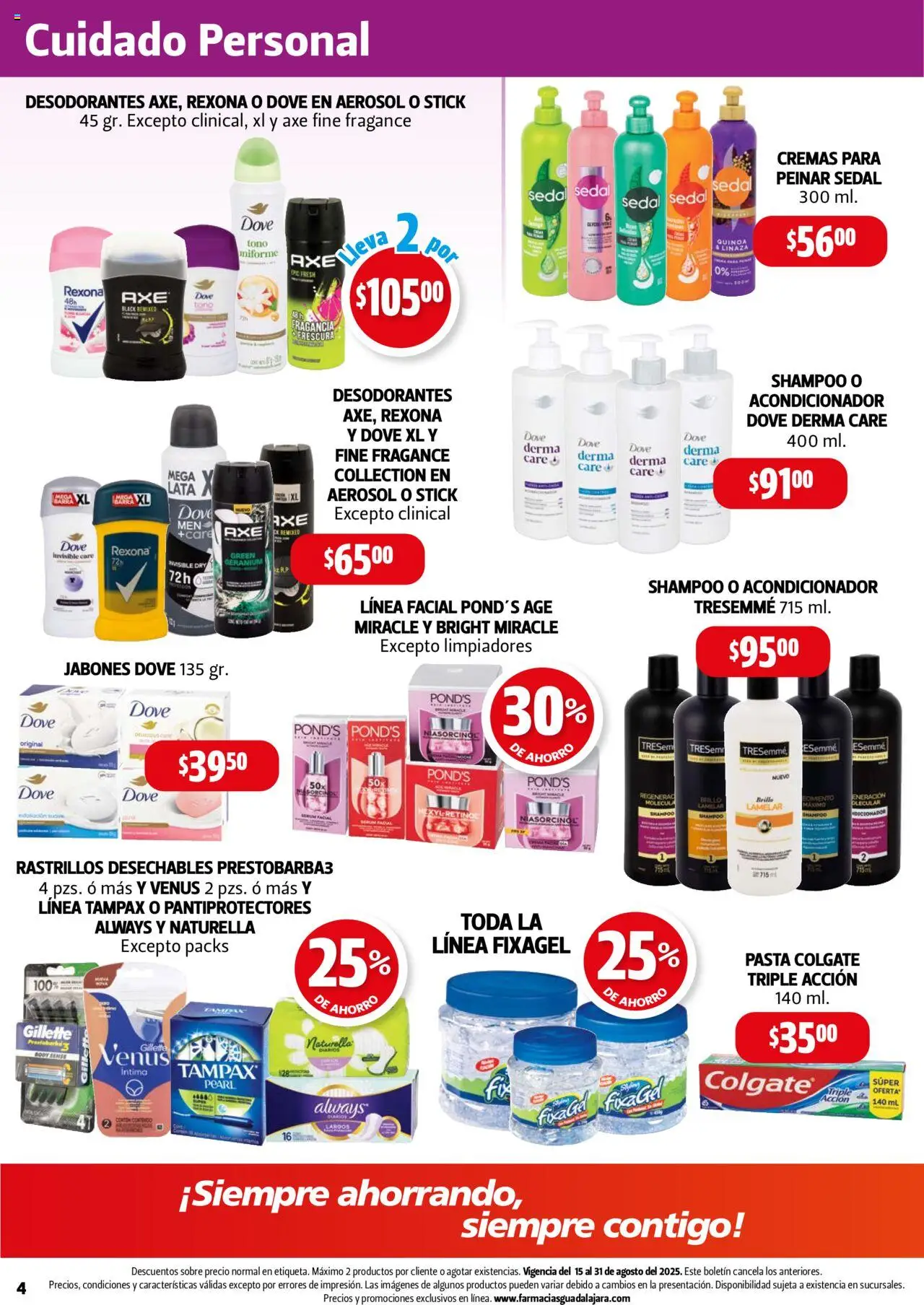 Nuevas ofertas de Farmacia Guadalajara válidas en toda la República Mexicana desde el 15.08.2025. ¡Encuentra las mejores ofertas en Farmacia Guadalajara - Catálogo! | Página: 4 | Productos: Serum, Brillo, Fragancia, Acondicionador