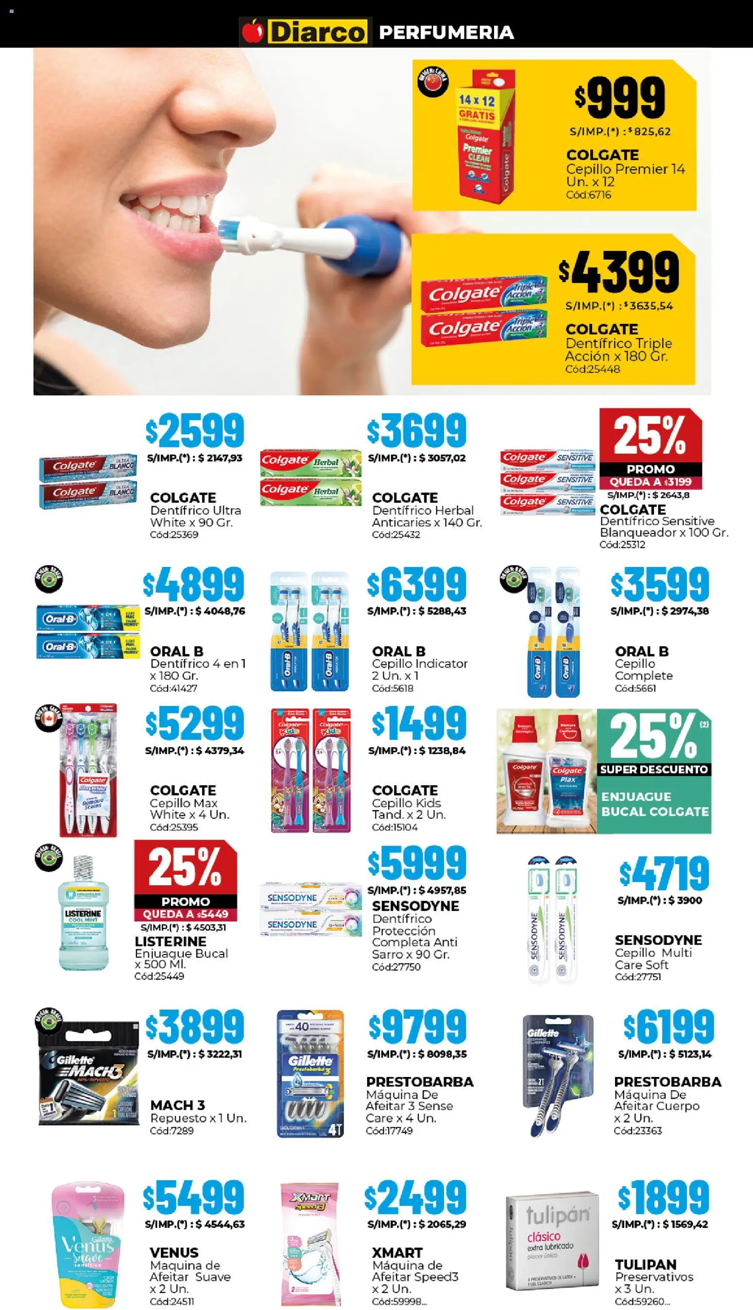Diarco ofertas │ válido desde el 19.01.2026 | Página: 14 | Productos: Maquina de afeitar, Cepillo, Enjuague bucal, Preservativos