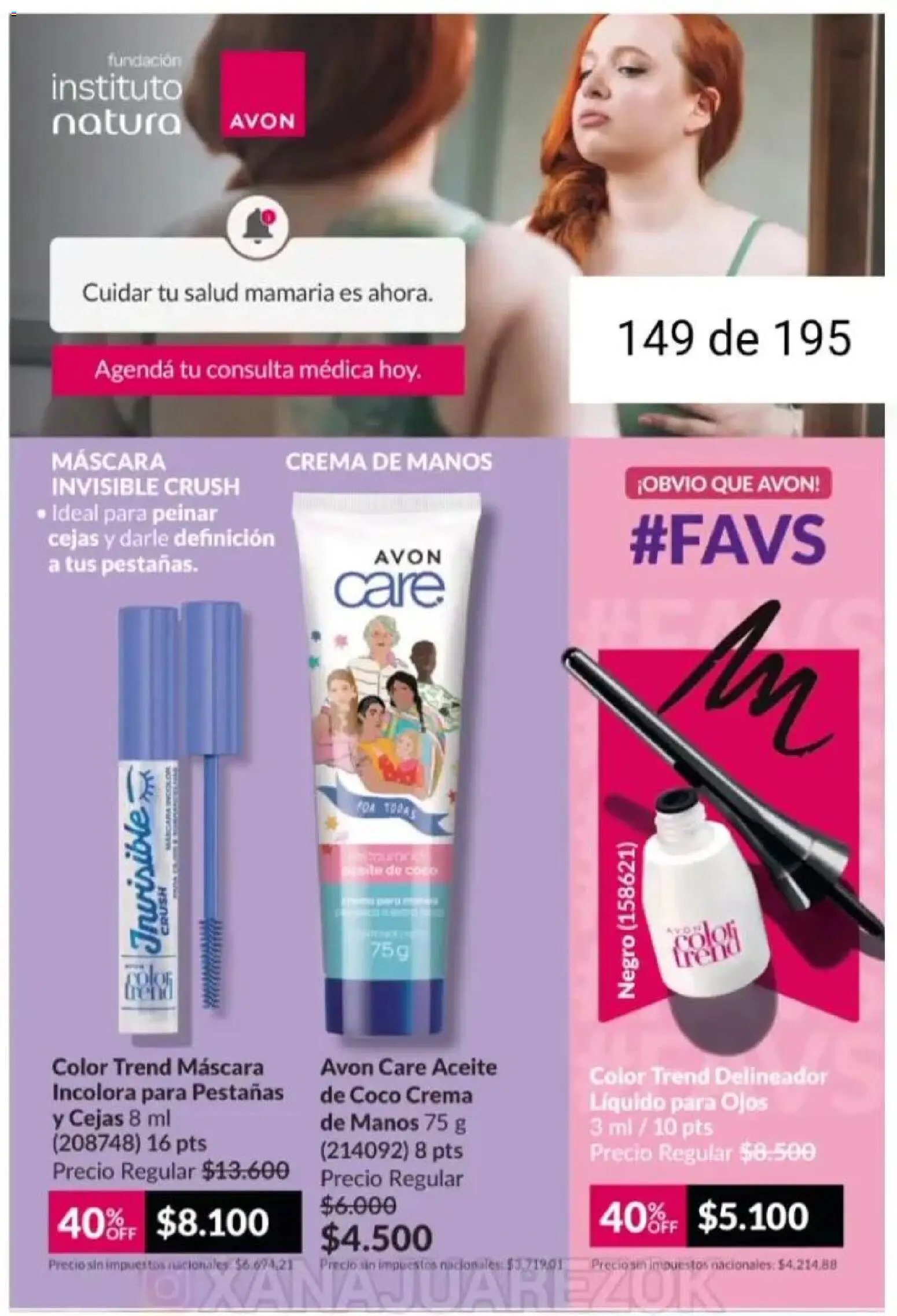 Catálogo AVON Campaña 1/2026 │ válido desde el 01.01.2026 | Página: 139 | Productos: Máscara, Delineador, Agenda, Crema