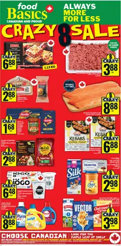 Food Basics flyer valid from 14.08.2025 | Page: 1 | Products: Shelf, Cheese, Yogurt, Chicken