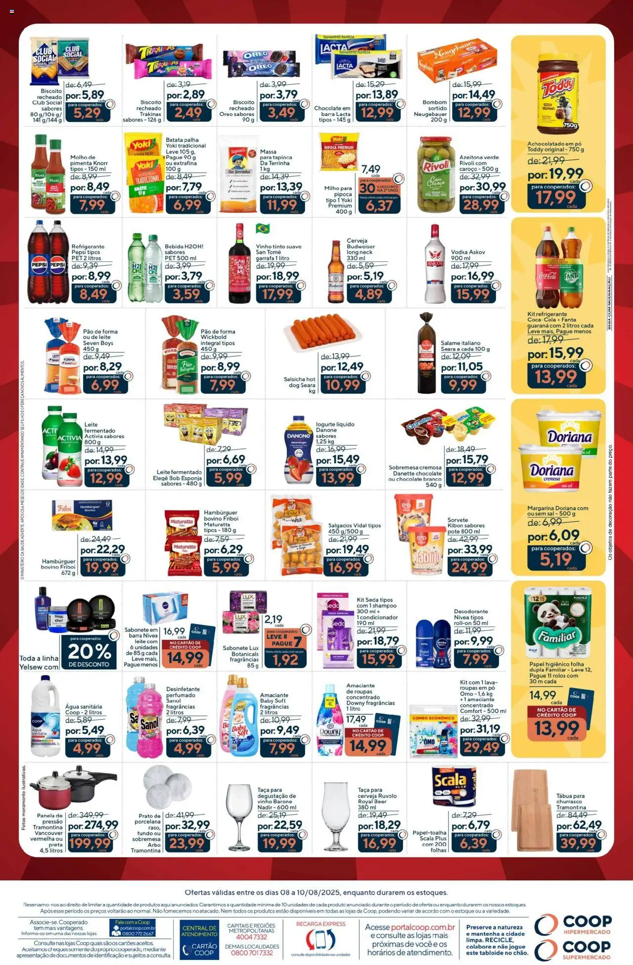 Coop Folheto - válido de 08.08.2025 | Página: 2 | Produtos: Fanta, Doriana, Papel higiênico, Água sanitária