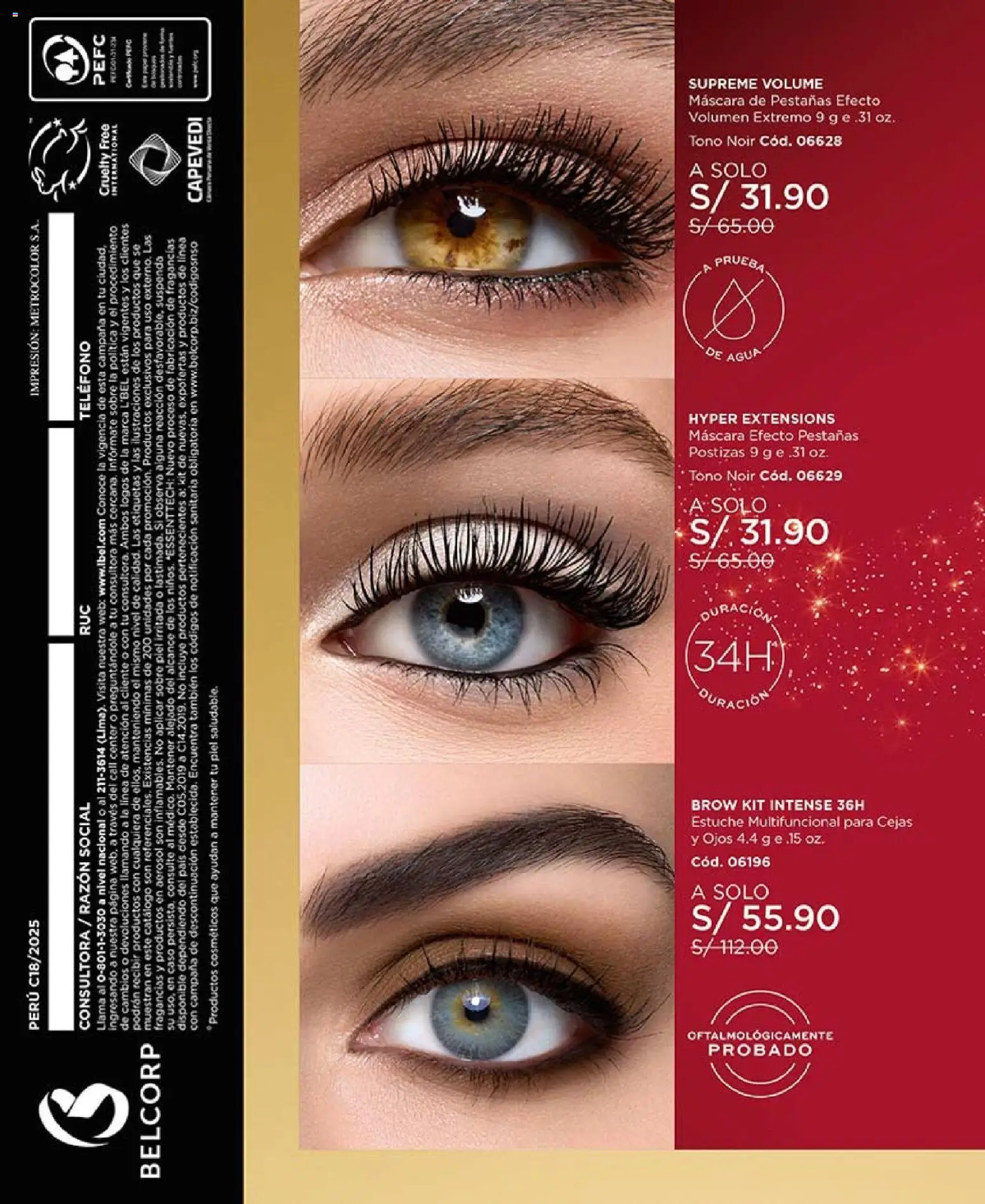 Catálogo L'Bel válido desde 14.11.2025 | Página: 110 | Productos: Máscara, Pestañas postizas, Teléfono