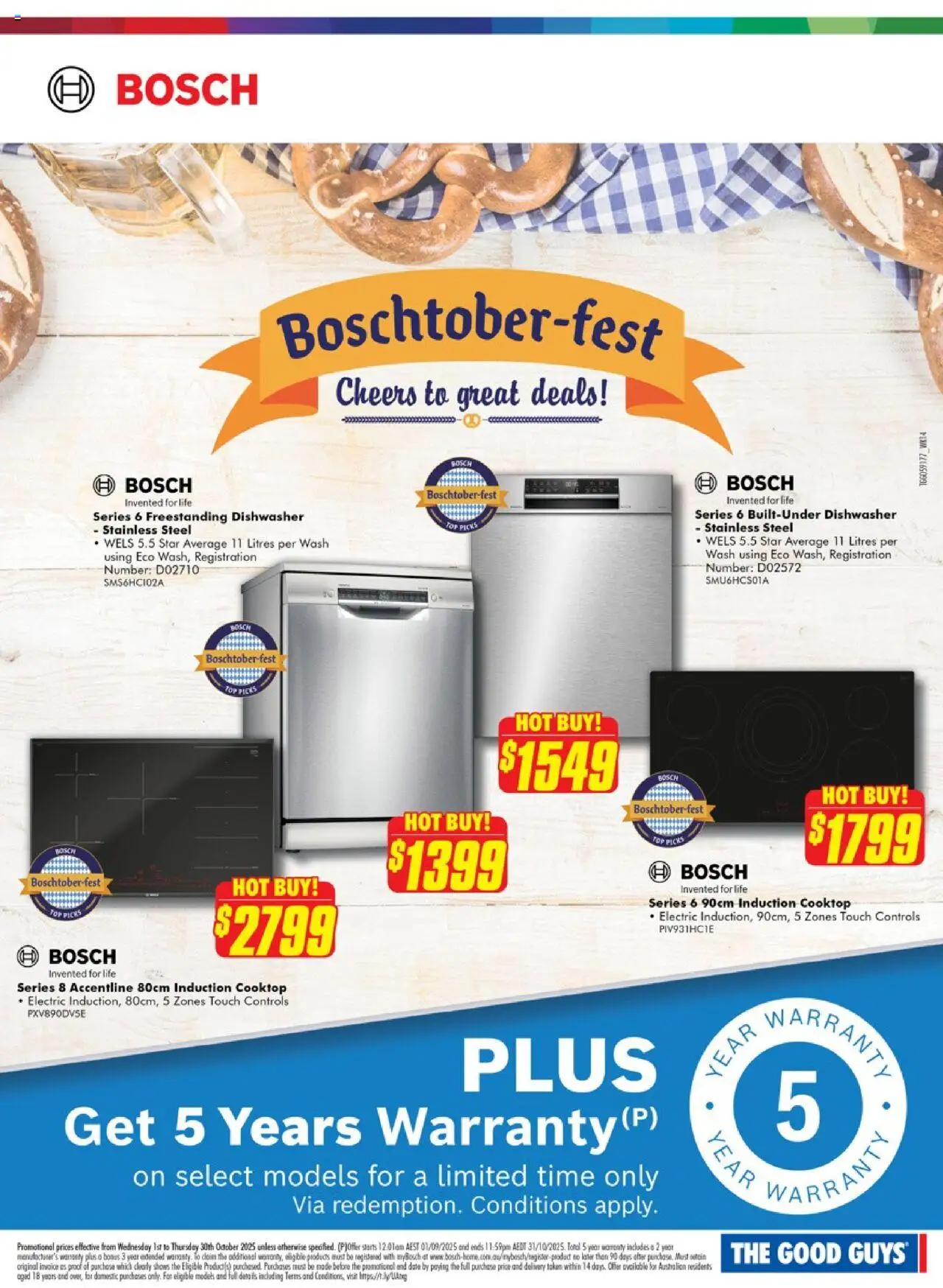 The Good Guys catalogue - valid from 30.09.2025 | Page: 4 | Products: Date, Domestic, Cooktop, Dishwasher