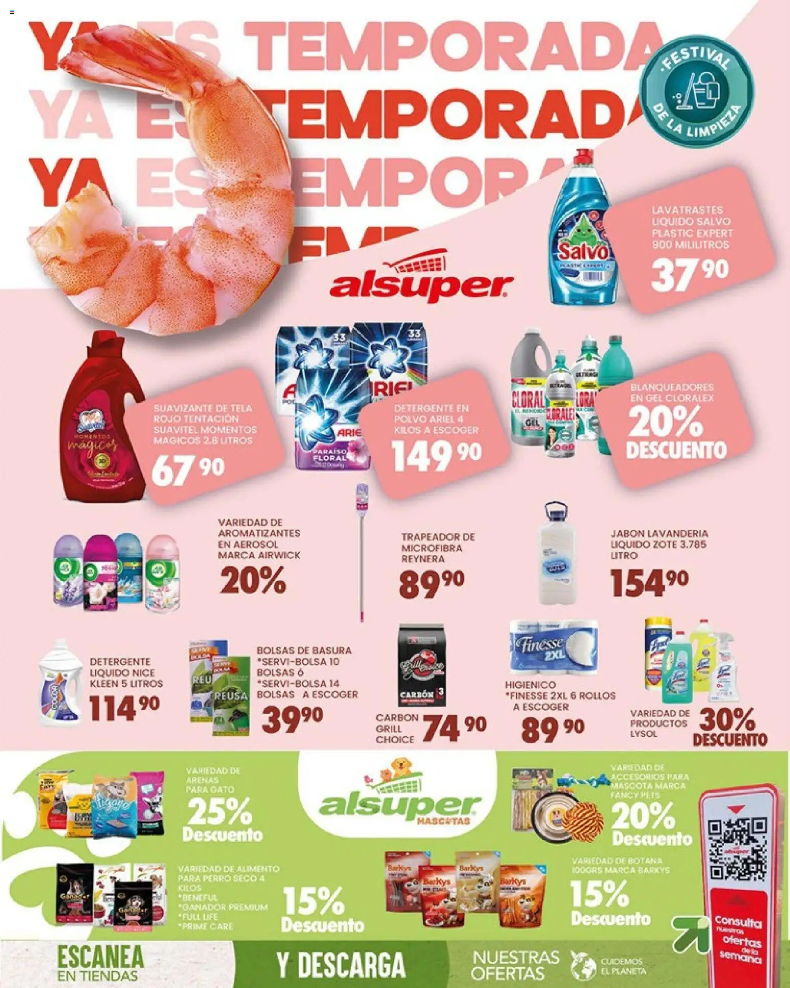 Nuevas ofertas de Alsuper válidas en toda la República Mexicana desde el 27.03.2026. ¡Encuentra las mejores ofertas en Alsuper folleto Chihuahua-Ciudad! | Página: 8 | Productos: Trapeador, Papel higiénico, Polvo, Jabón