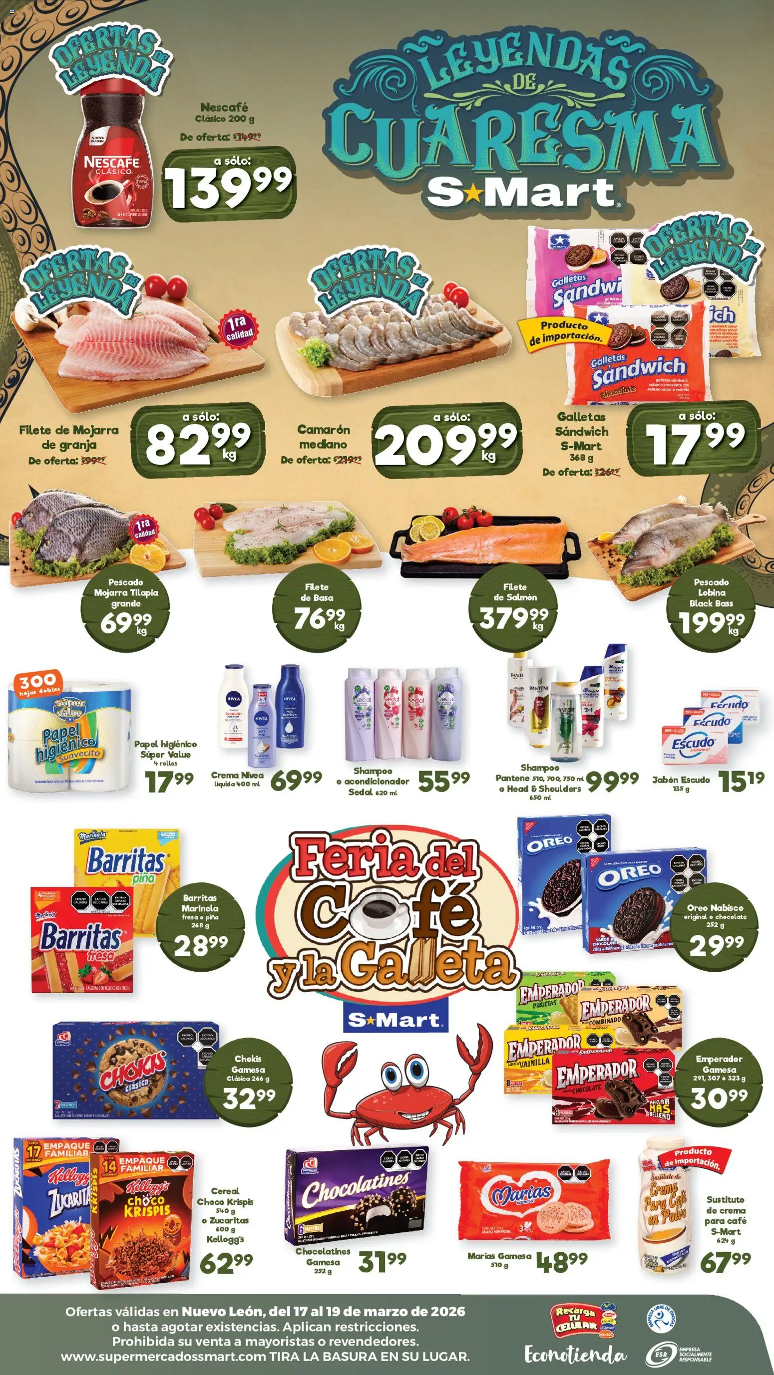 Nuevas ofertas de S-Mart válidas en toda la República Mexicana desde el 17.03.2026. ¡Encuentra las mejores ofertas en S-Mart folleto Monterrey! | Página: 2 | Productos: Chocolate, Piña, Polvo, Acondicionador