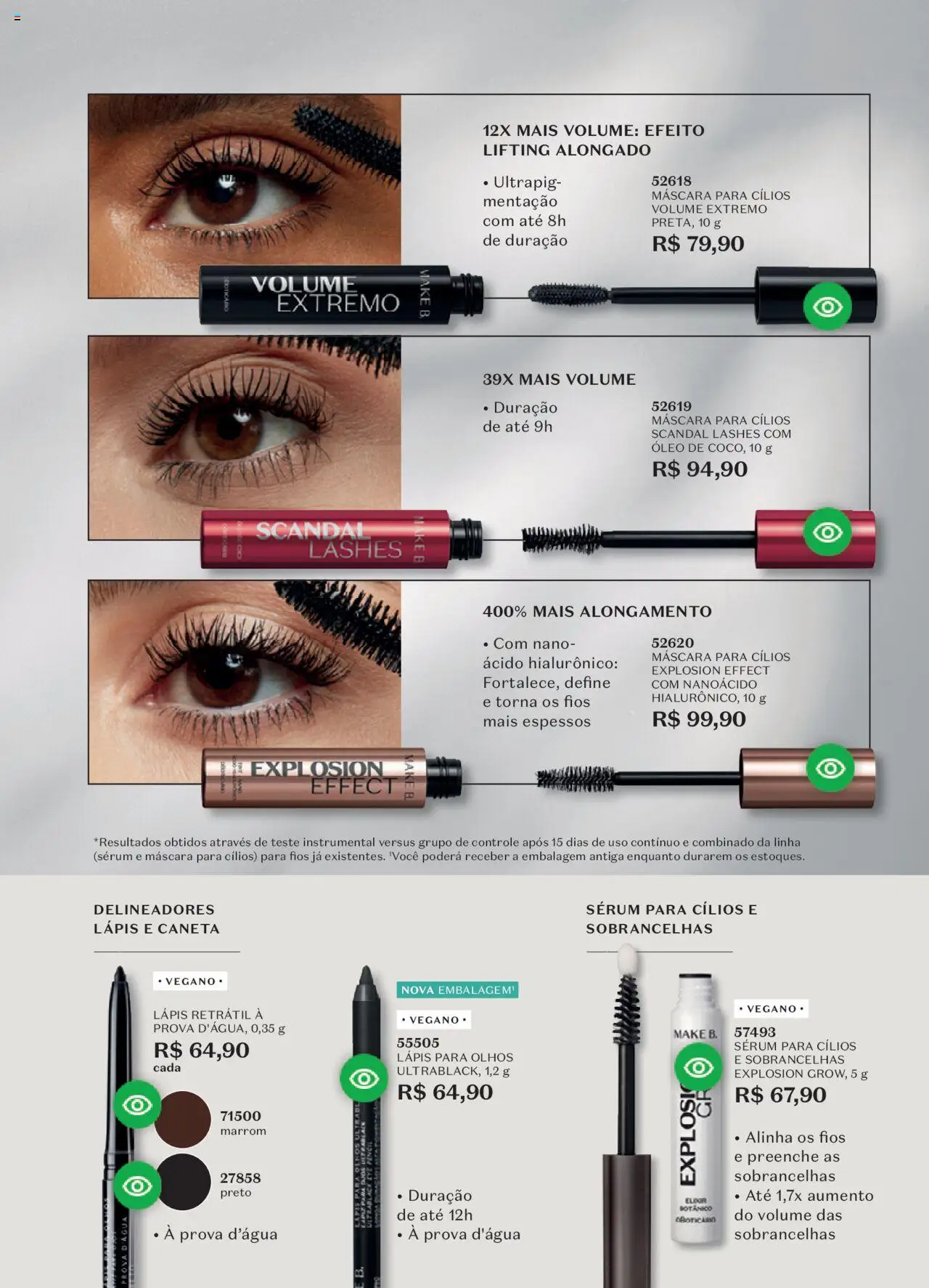 O Boticário Folheto - válido de 22.09.2025 | Página: 22 | Produtos: Máscara para cílios, Lápis, Óleo, Sérum
