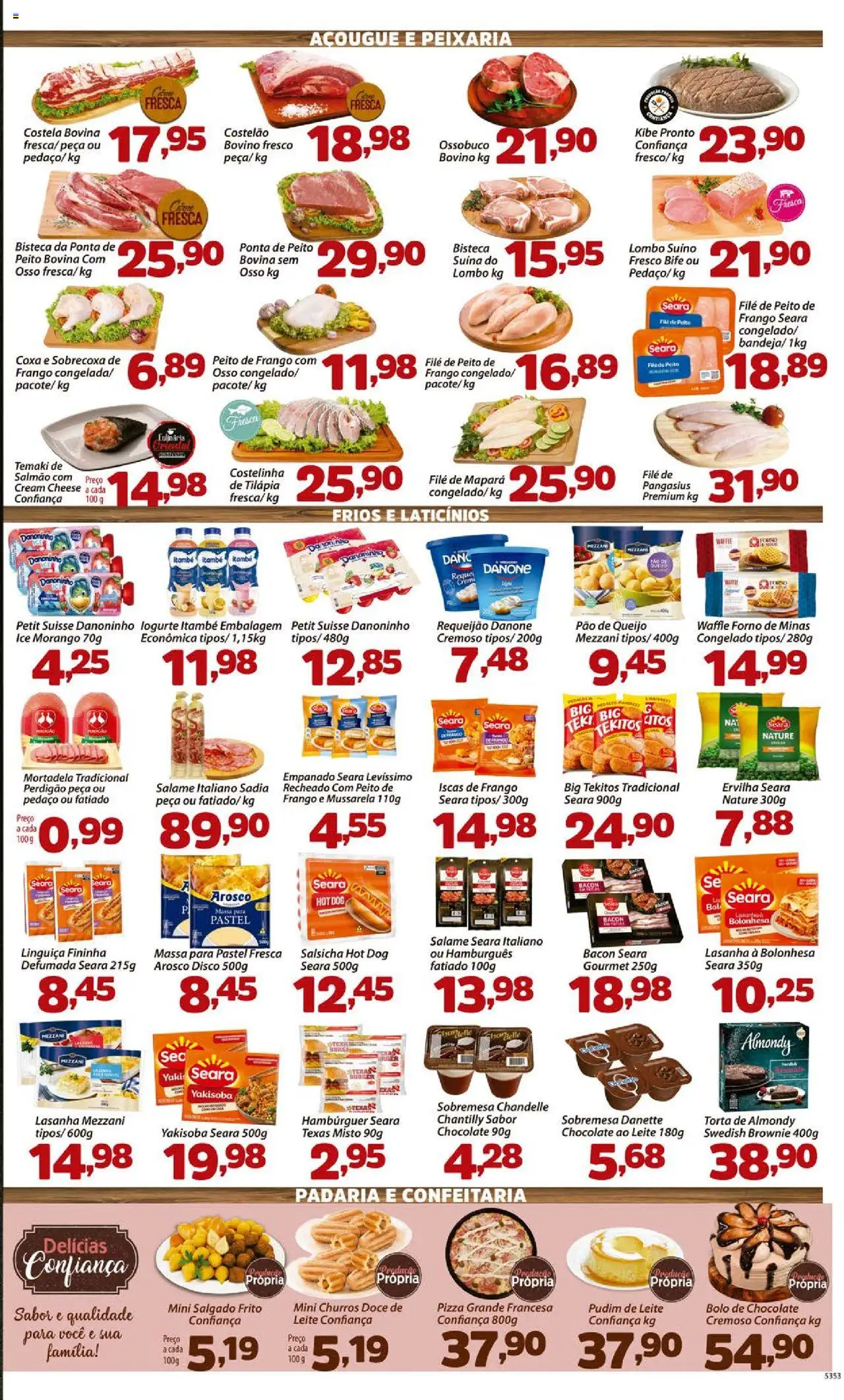 Confiança Folheto - válido de 19.08.2025 | Página: 3 | Produtos: Salmão, Linguiça, Pizza, Hambúrguer