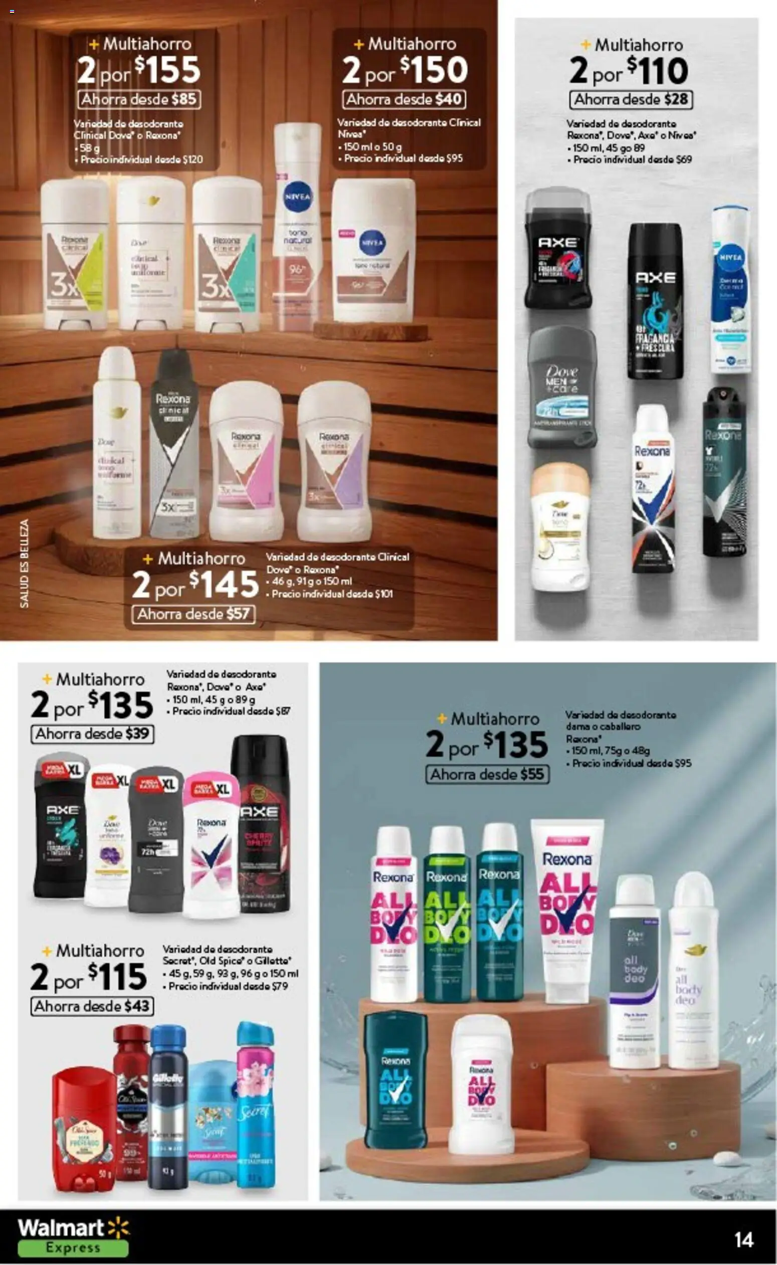 Nuevas ofertas de Walmart Express válidas en toda la República Mexicana desde el 11.02.2026. ¡Encuentra las mejores ofertas en Walmart Express folleto! | Página: 14 | Productos: Desodorante, Body, Fragancia