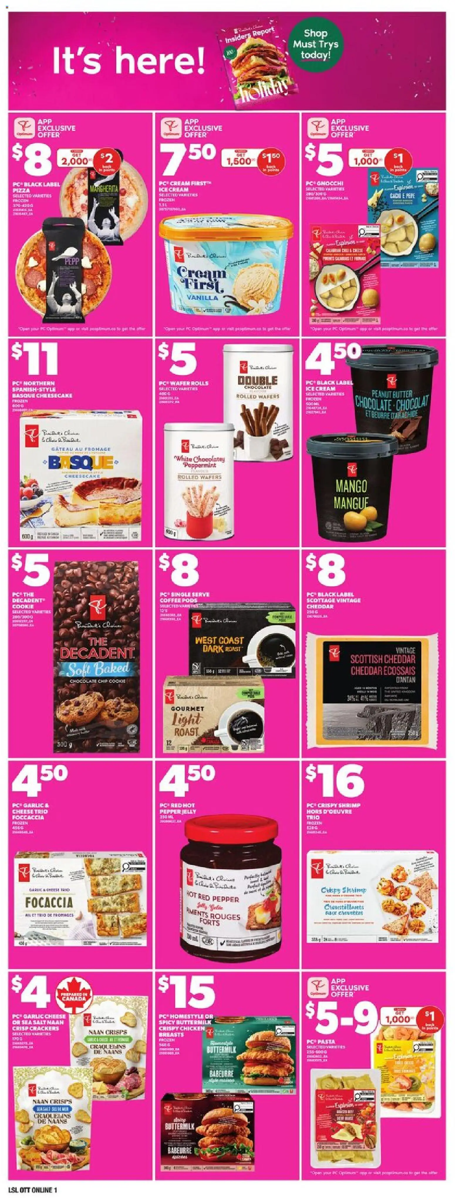 Loblaws flyer valid from 06.11.2025 | Page: 10 | Products: Pasta, Cream, PC, Chicken