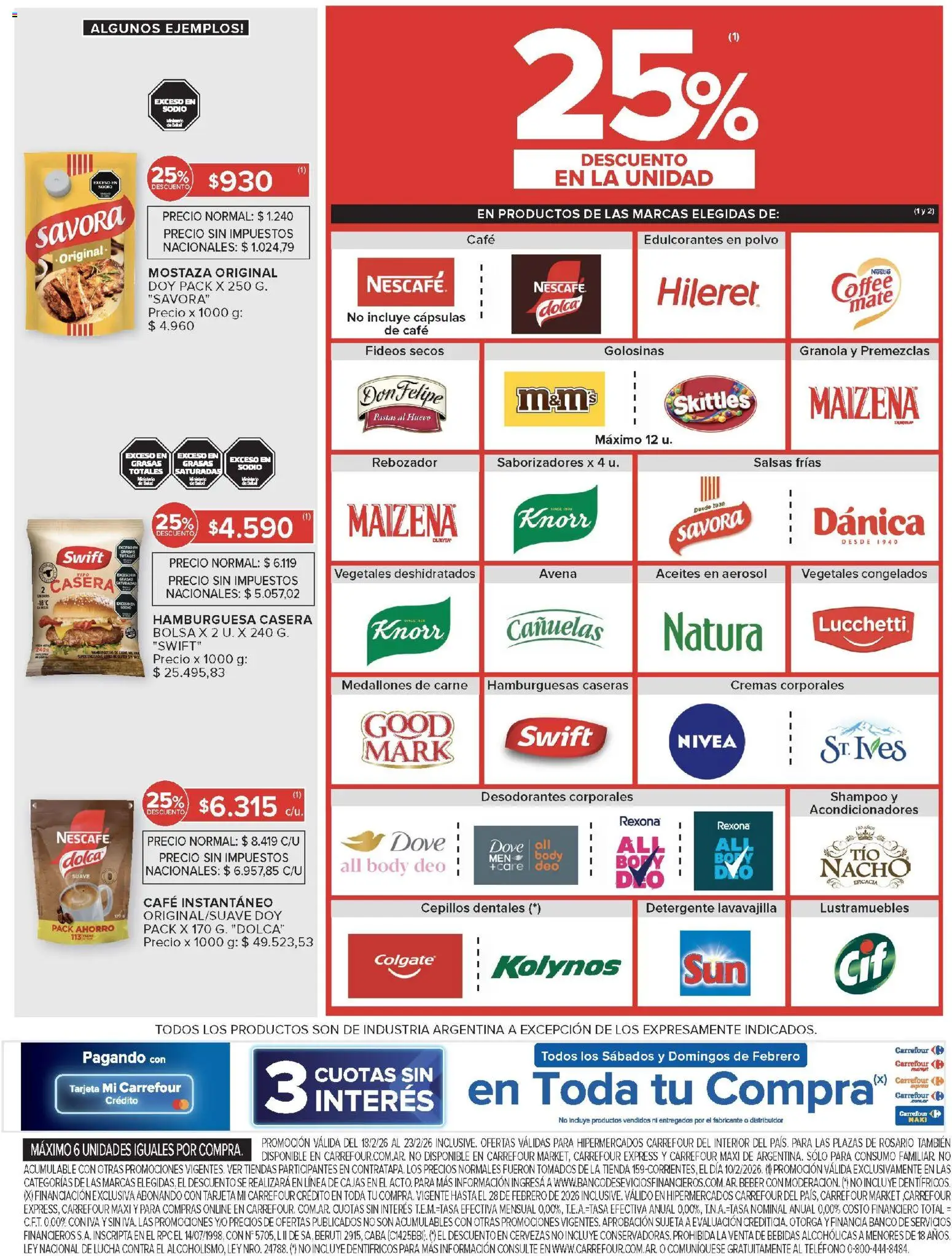 Carrefour ofertas │ válido desde el 18.02.2026 | Página: 11 | Productos: Mate, Shampoo, Avena, Detergente