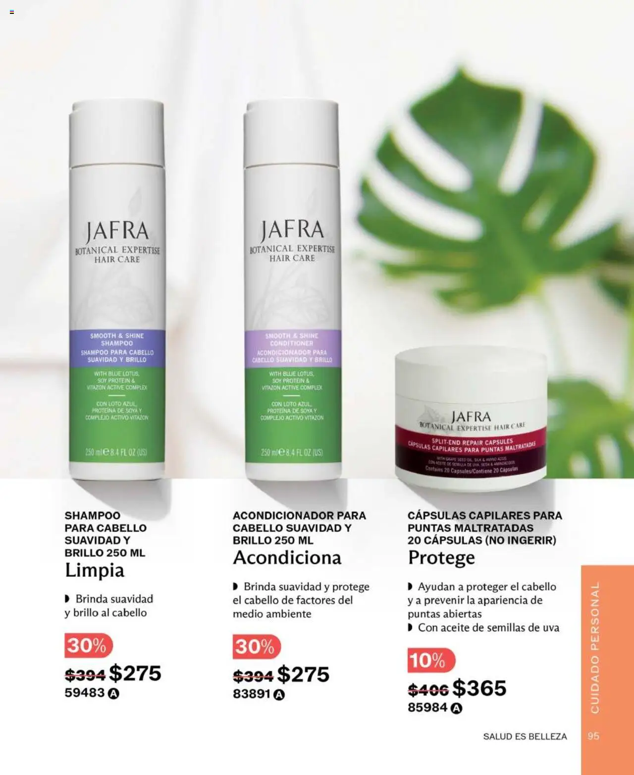Nuevas ofertas de JAFRA válidas en toda la República Mexicana desde el 01.06.2025. ¡Encuentra las mejores ofertas en JAFRA catálogo! | Página: 95 | Productos: Brillo, Semillas, Uva, Acondicionador