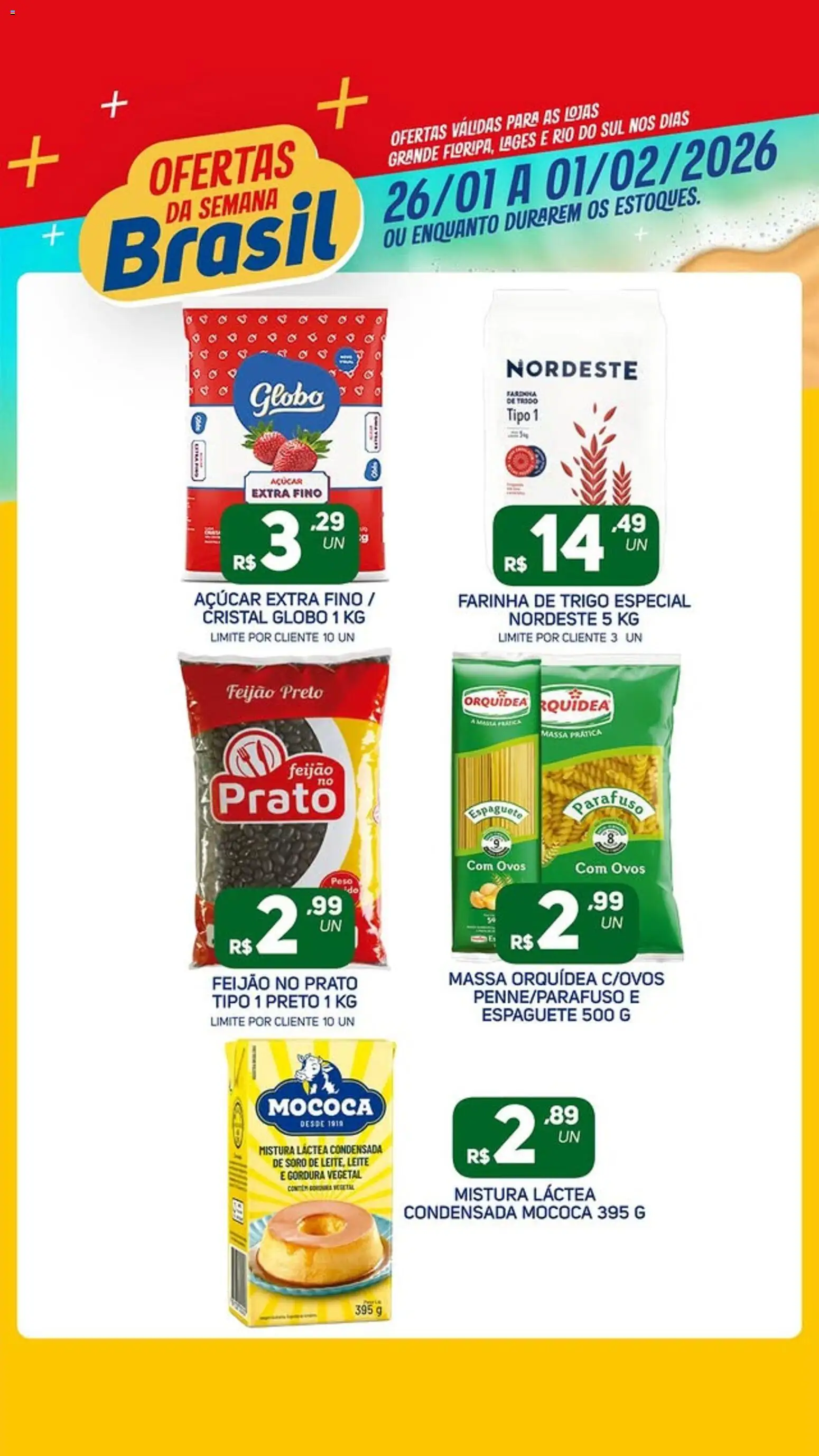 Brasil Atacadista Folheto - válido de 26.01.2026 | Página: 2 | Produtos: Feijão, Farinha de trigo, Ovos, Massa