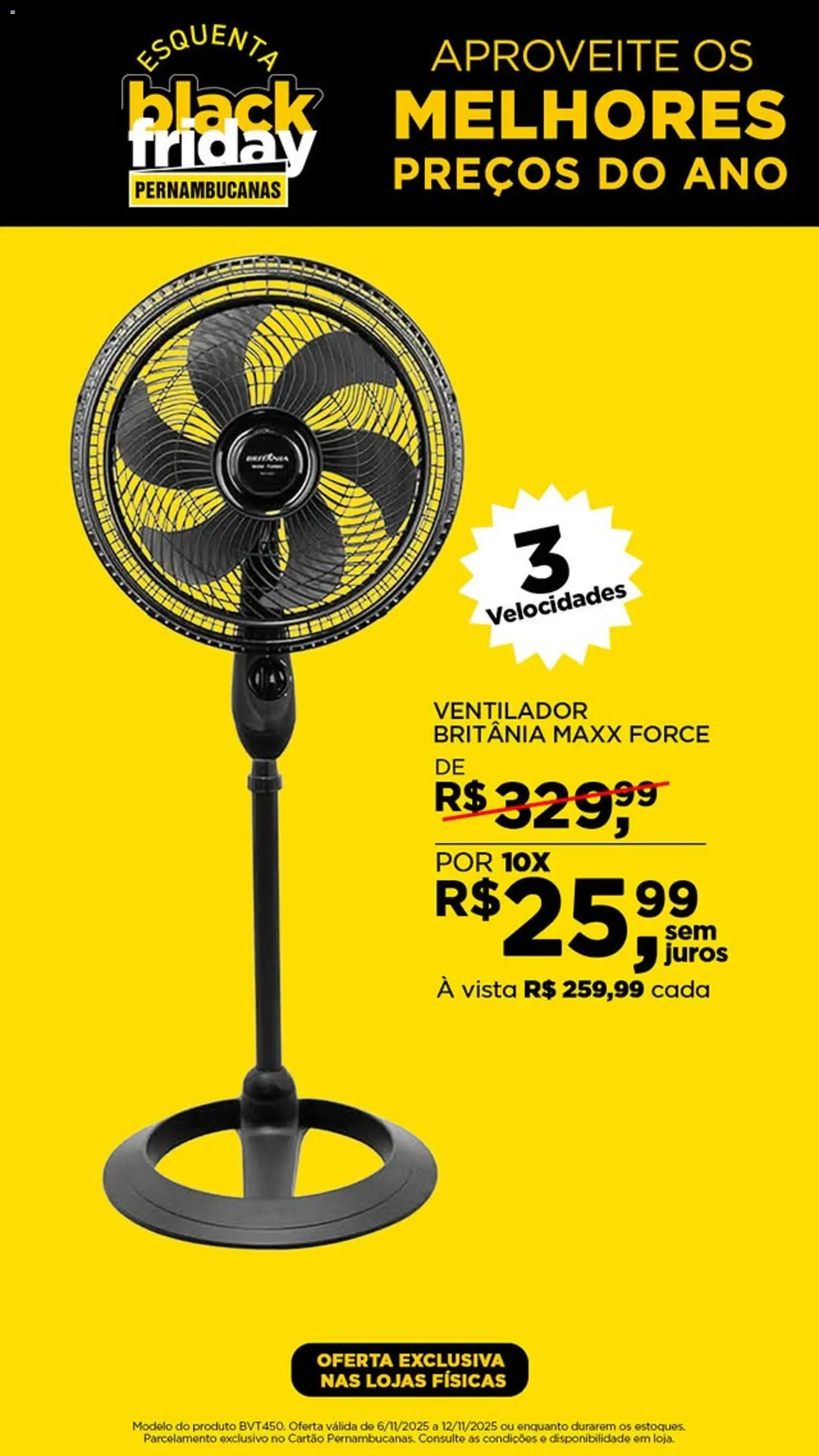 Pernambucanas Folheto - válido de 06.11.2025 | Página: 3 | Produtos: Ventilador