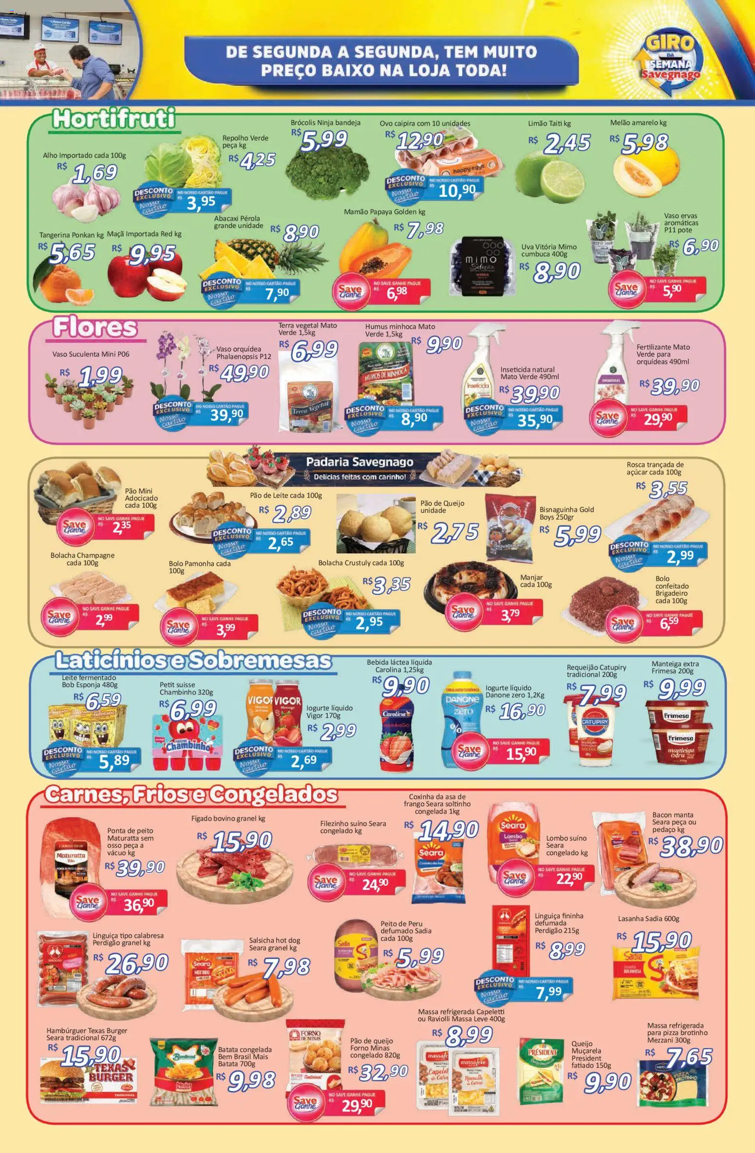 Savegnago Folheto - válido de 23.04.2026 | Página: 2 | Produtos: Alho, Abacaxi, Bolacha, Hambúrguer