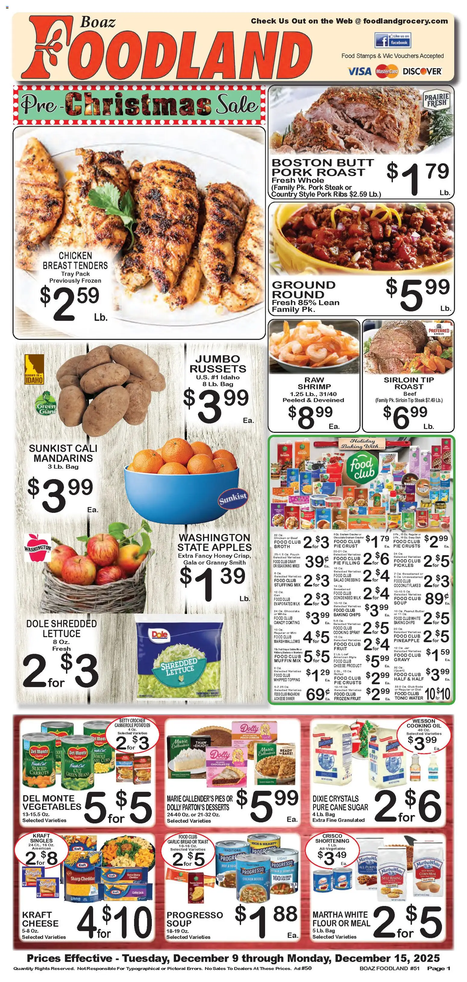Foodland Weekly Ad - valid from 09.12.2025 | Page: 1 | Products: Pork, Pineapple, Chips, Garlic
