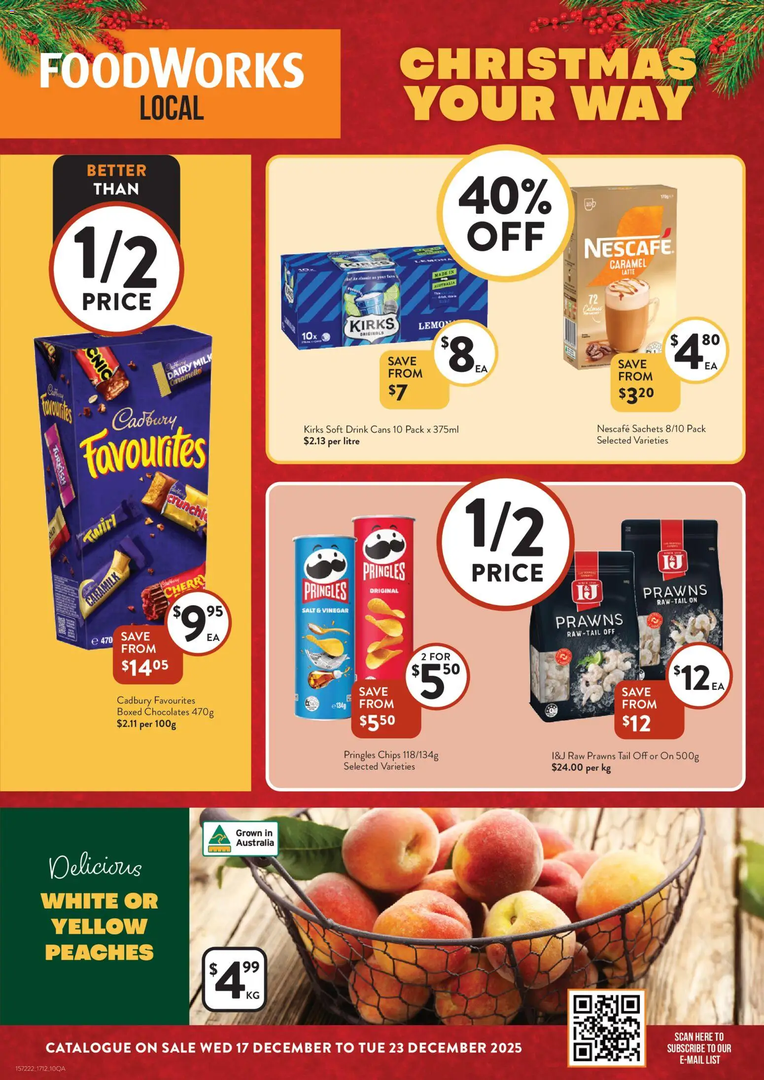 Foodworks catalogue - valid from 17.12.2025 | Page: 1 | Products: Milk, Chips, Prawns, Lemon