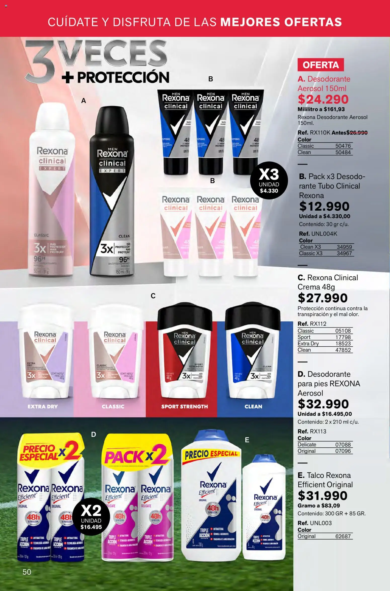 Leonisa revista - valida desde el 02.01.2026 | Página: 50 | Productos: Crema, Desodorante, Antitranspirante