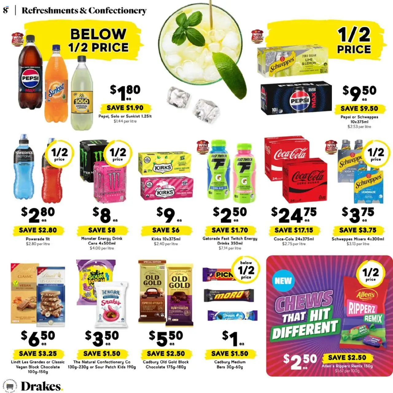 Drakes catalogue - valid from 11.06.2025 | Page: 8 | Products: Chocolate, Pepsi, Lemon, Lime