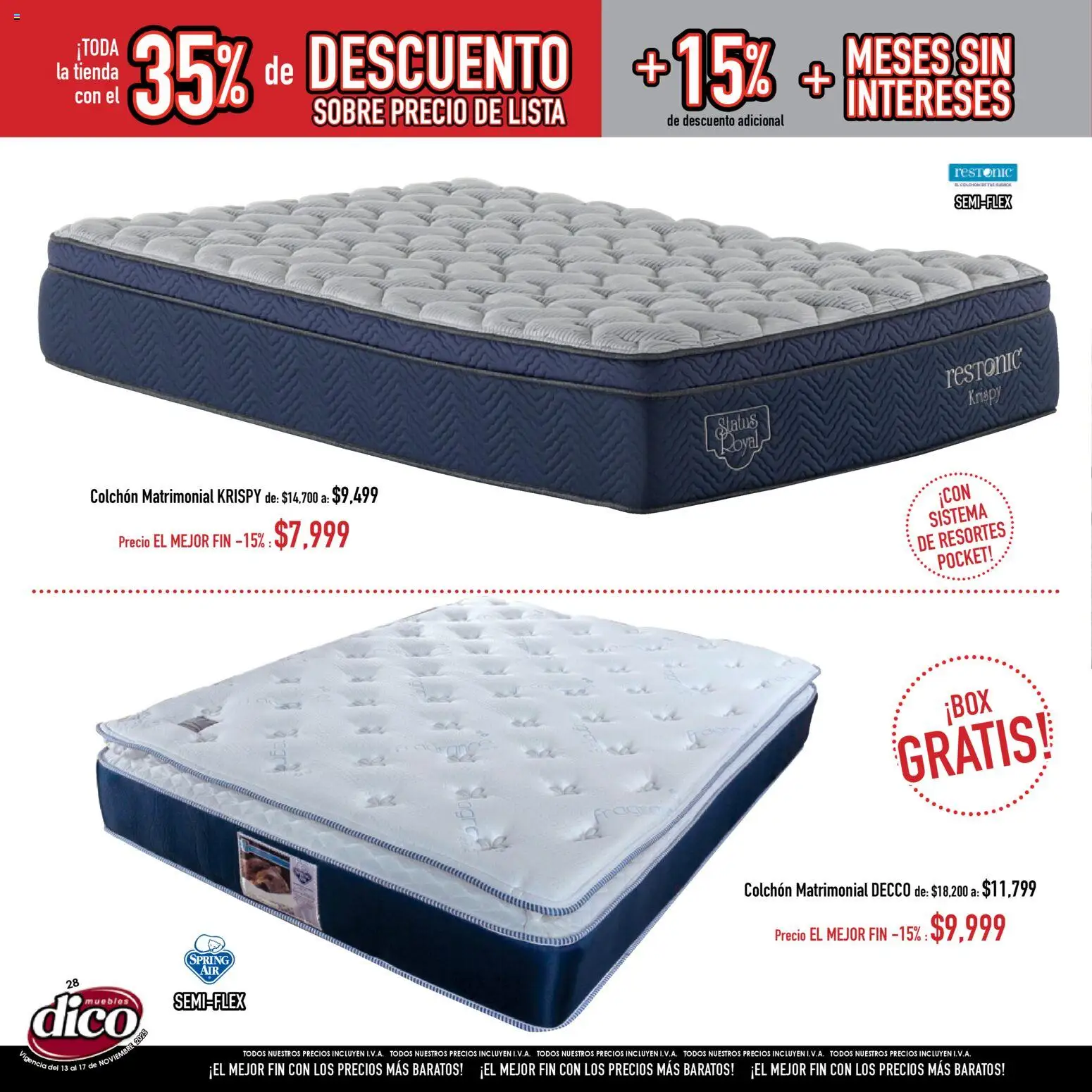 Nuevas ofertas de Muebles Dico válidas en toda la República Mexicana desde el 13.11.2025. ¡Encuentra las mejores ofertas en Muebles Dico Buen Fin ! | Página: 28