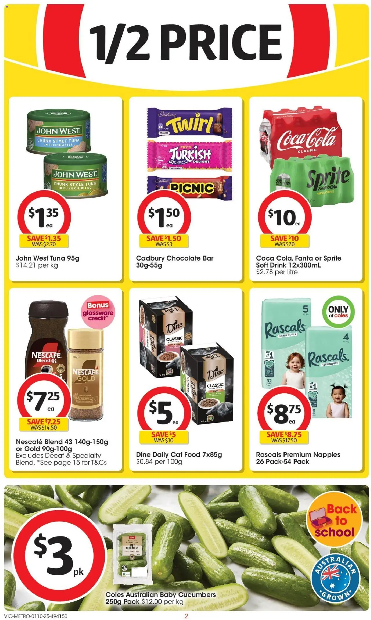 Coles catalogue - valid from 01.10.2025 | Page: 2 | Products: Oil, Glassware, Nappies, Olive oil