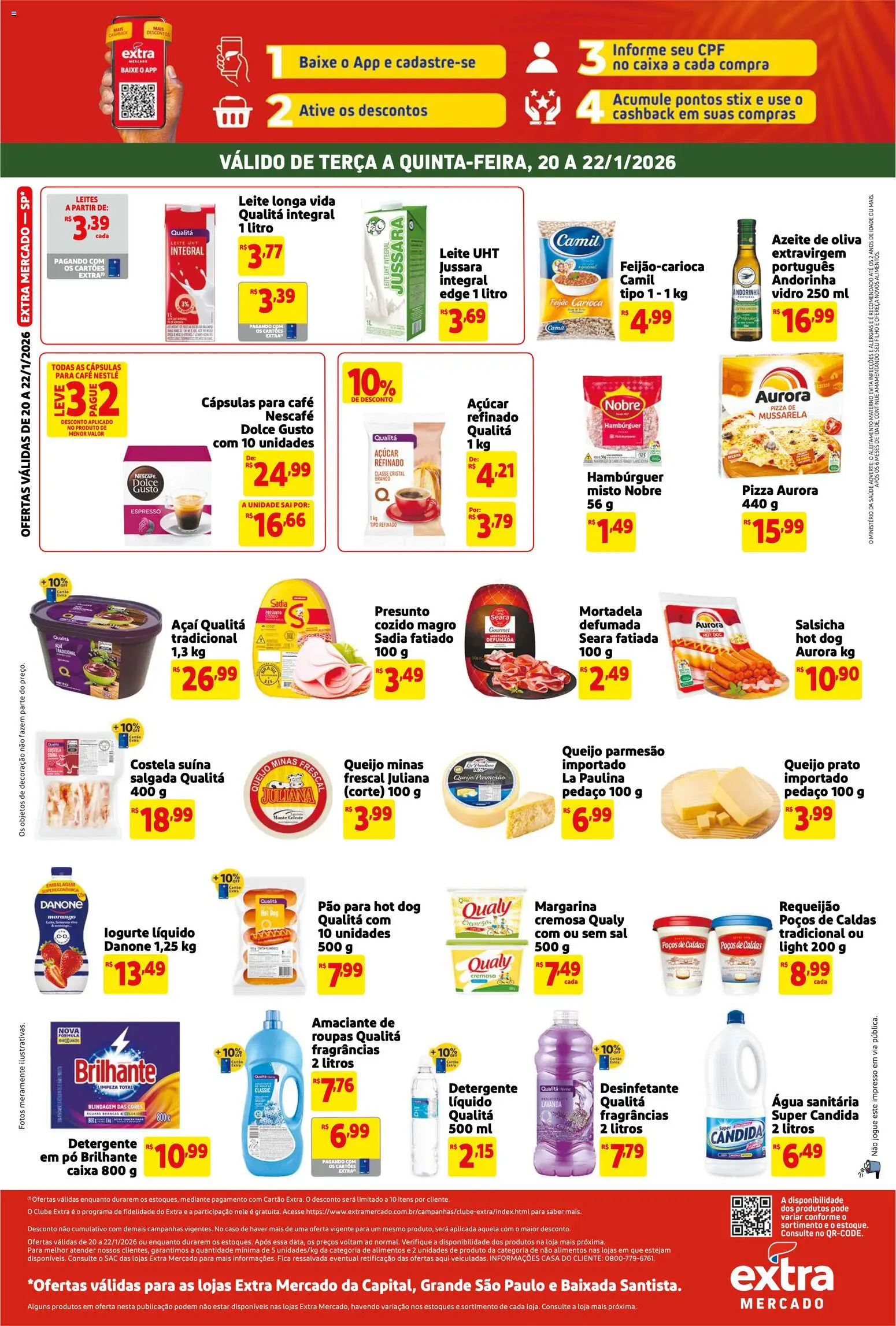 Extra Folheto - válido de 20.01.2026 | Página: 2 | Produtos: Pão, Hambúrguer, Açúcar, Sal