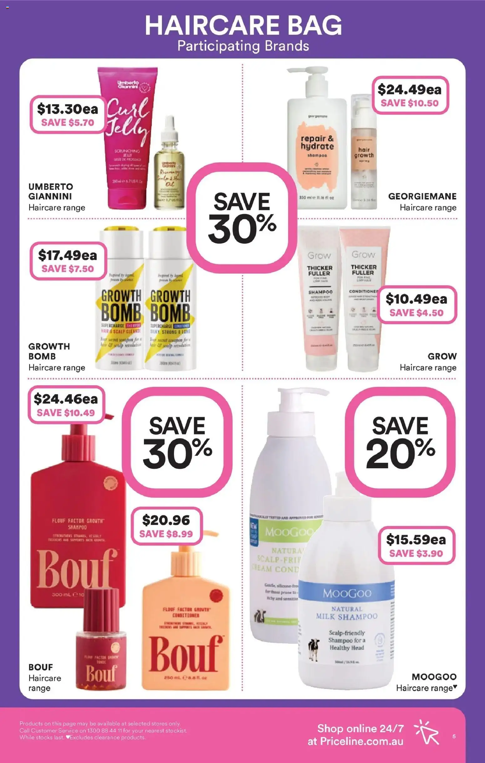 Priceline Pharmacy catalogue - valid from 22.01.2026 | Page: 5 | Products: Milk, Shampoo, Bag