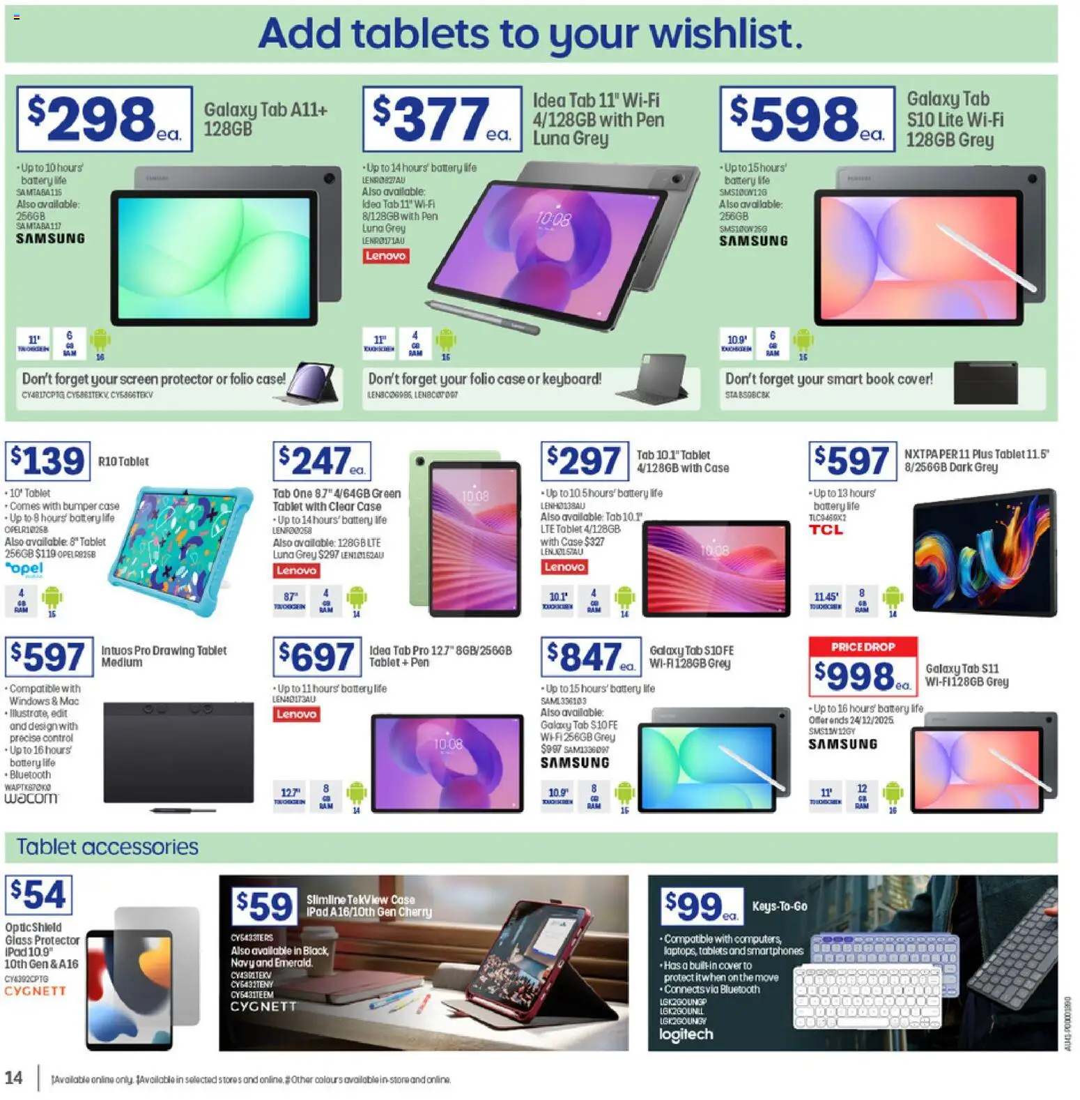 Officeworks catalogue - valid from 04.12.2025 | Page: 14 | Products: Battery, Accessories, Keyboard, Case