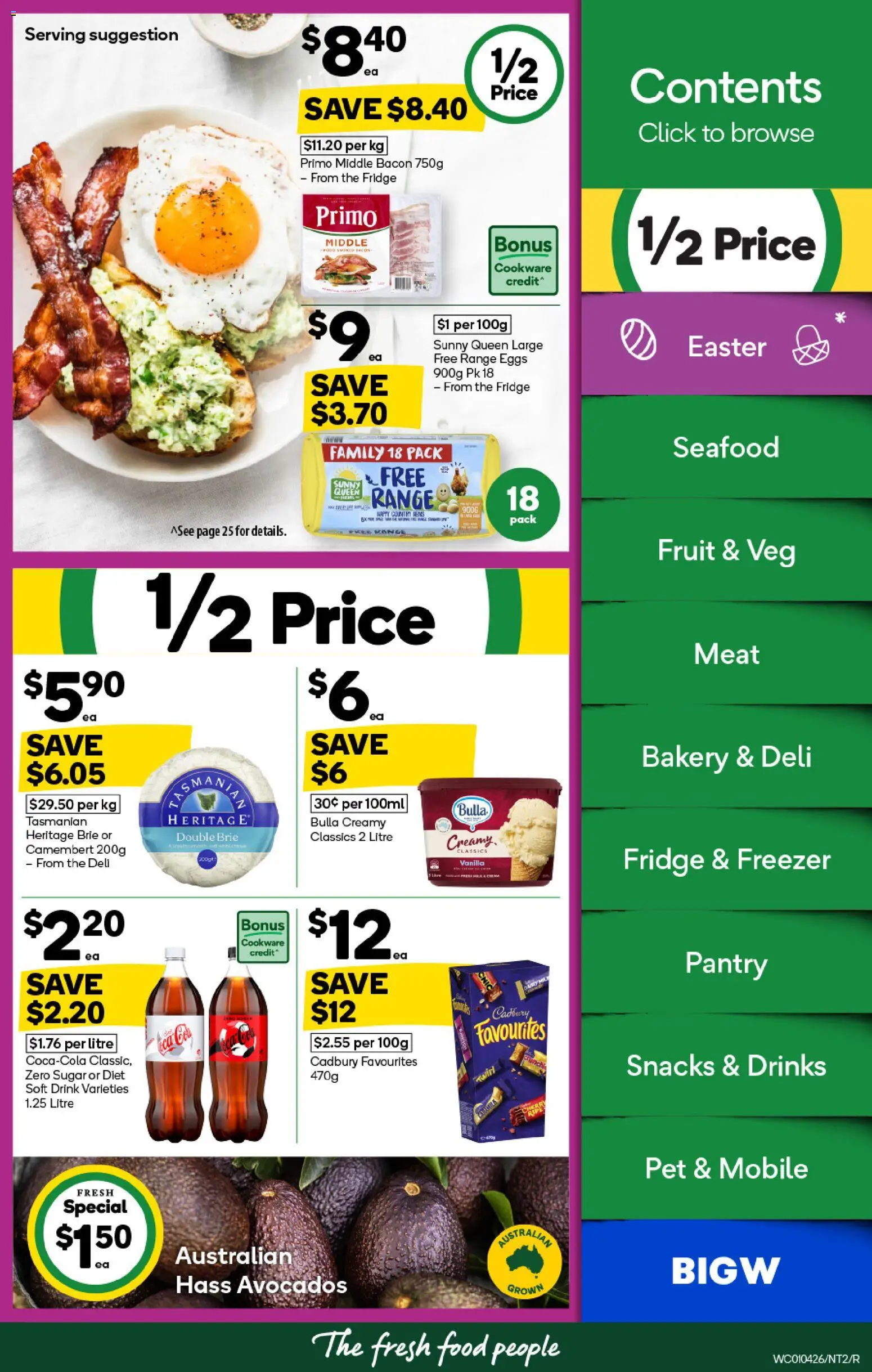 Woolworths catalogue - valid from 01.04.2026 | Page: 2 | Products: Eggs, Meat, Seafood, Fridge