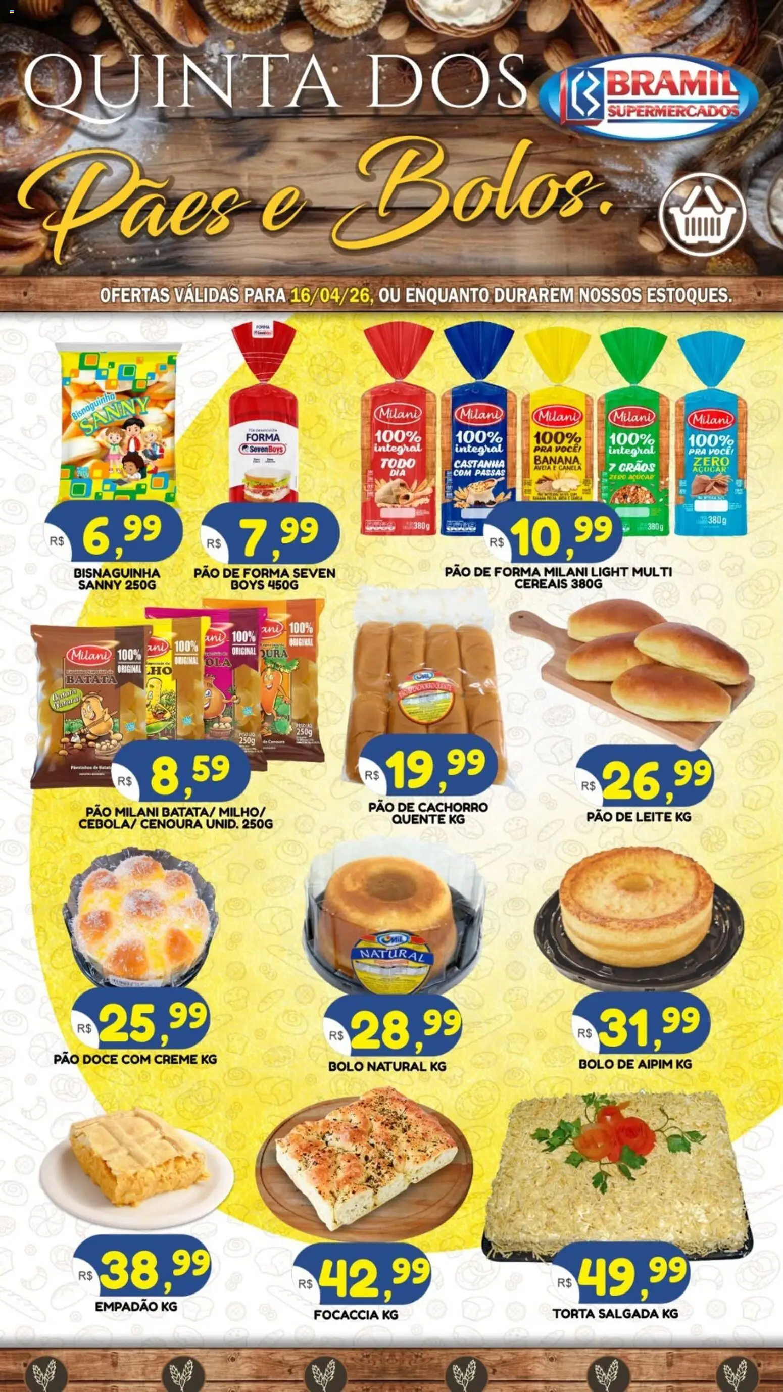 Bramil Supermercados Folheto - válido de 16.04.2026 | Página: 1 | Produtos: Pão, Cenoura, Aveia, Canela