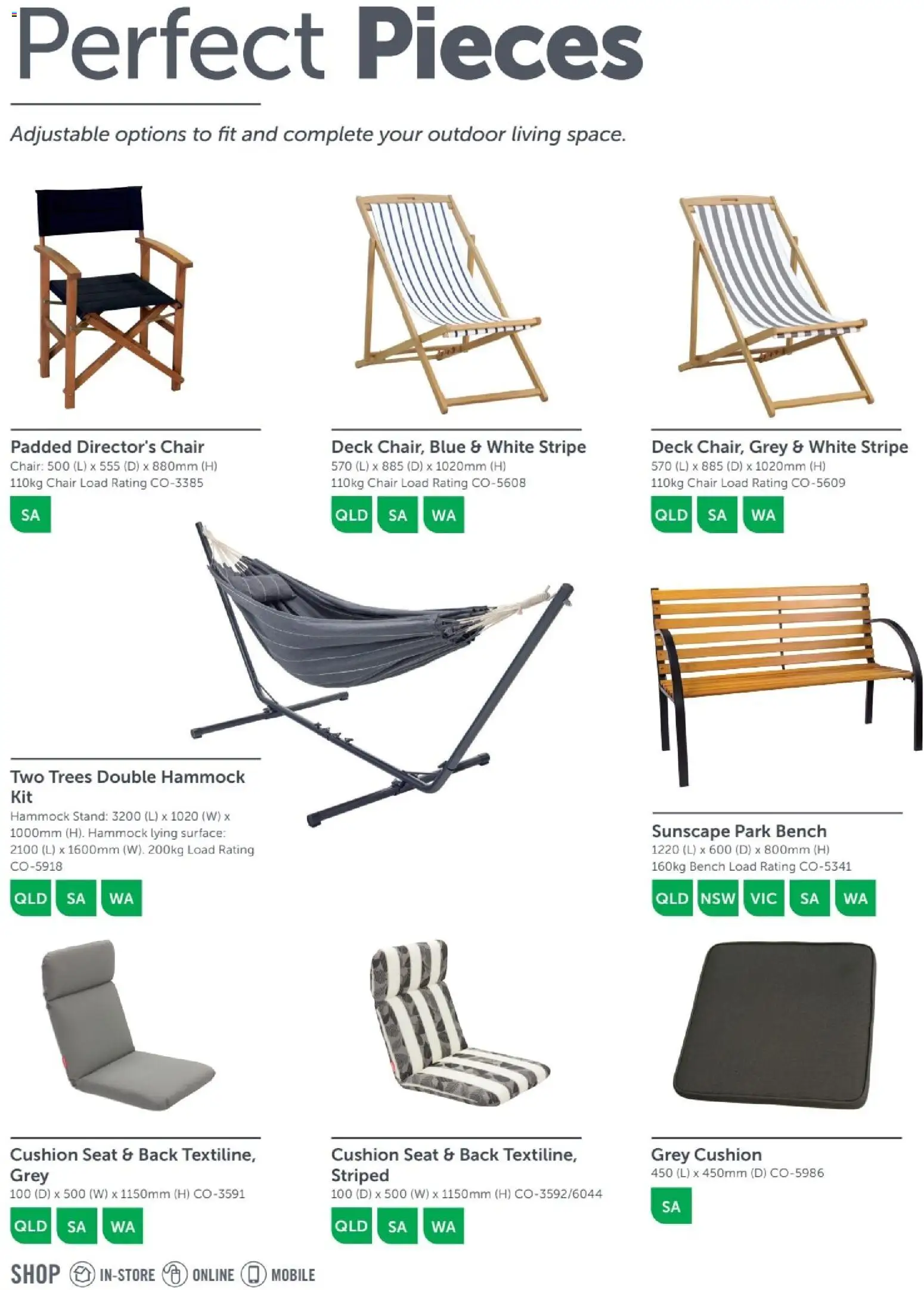 Stratco catalogue - valid from 04.12.2025 | Page: 18 | Products: Chair, Cushion, Mobile, Bench