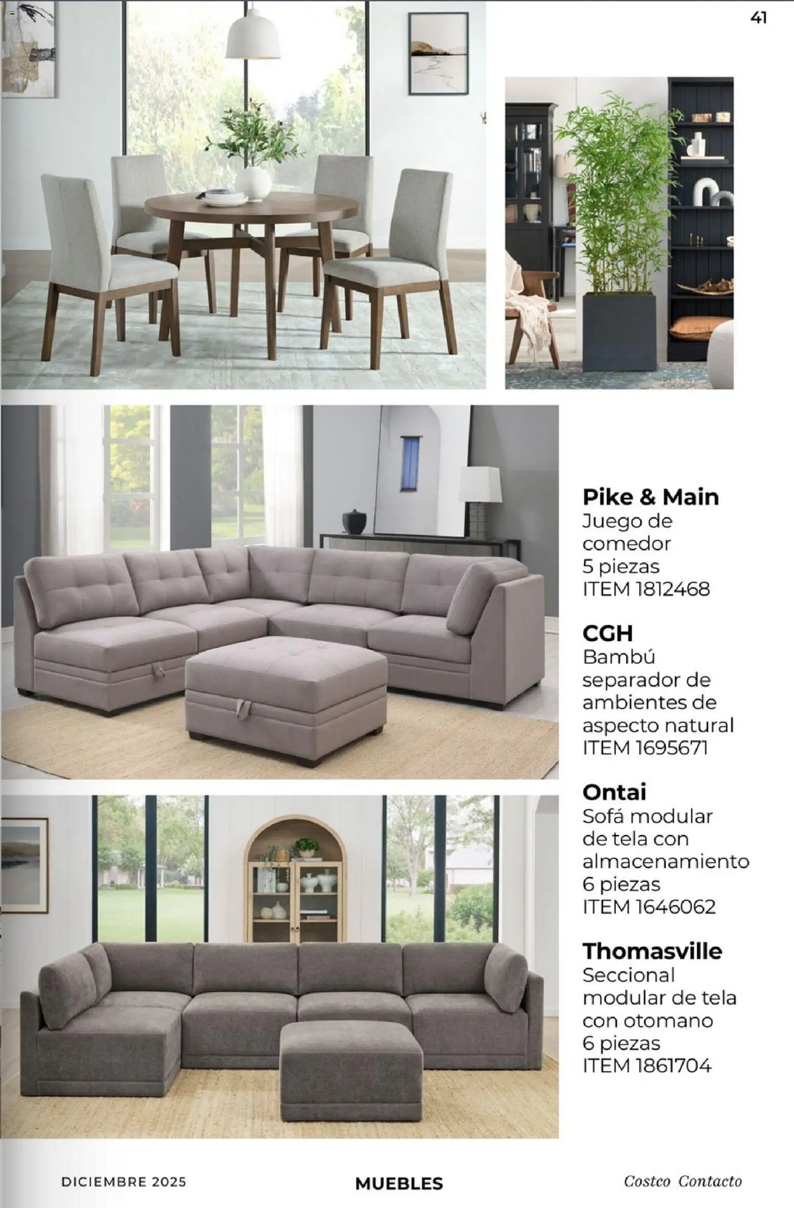 Nuevas ofertas de Costco válidas en toda la República Mexicana desde el 01.12.2025. ¡Encuentra las mejores ofertas en Costco Revista Diciembre! | Página: 41 | Productos: Sofá, Juego, Juego de comedor, Modular