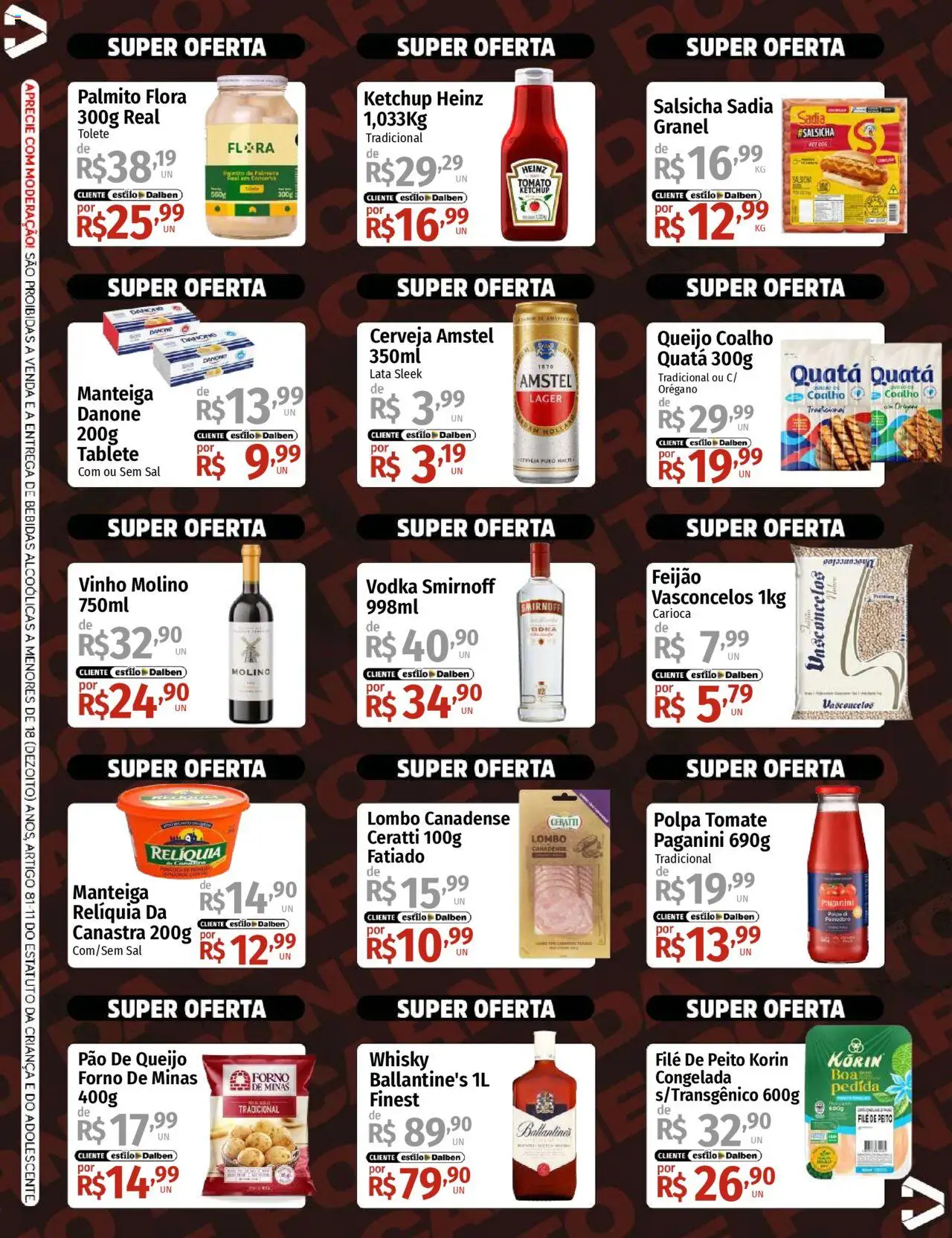 Supermercado Dalben Folheto - válido de 15.10.2025 | Página: 2 | Produtos: Salsicha, Pão, Vinho, Sal