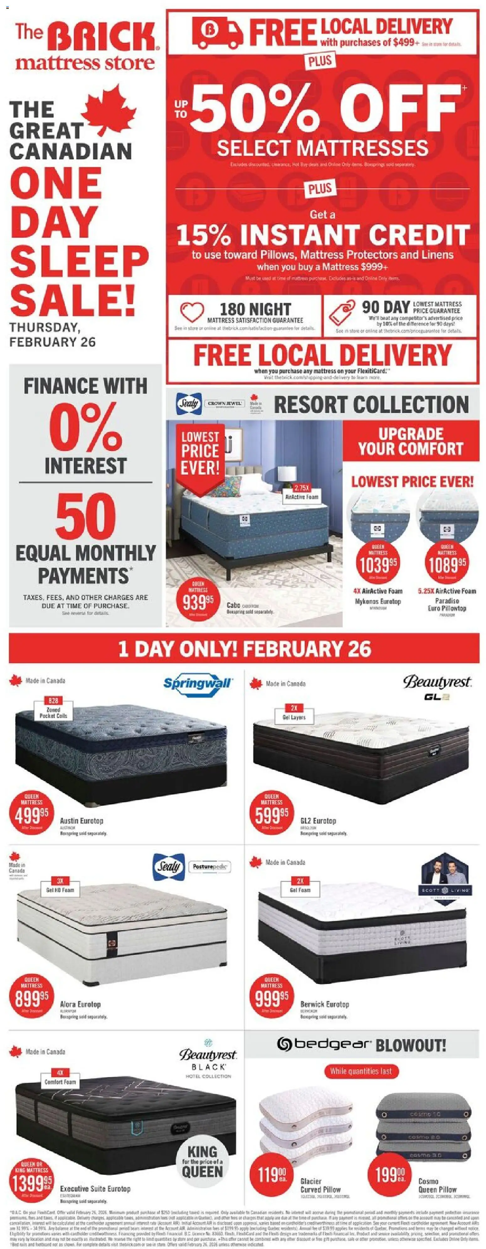 The Brick flyer valid from 26.02.2026 | Page: 1 | Products: Mattress, Pillow