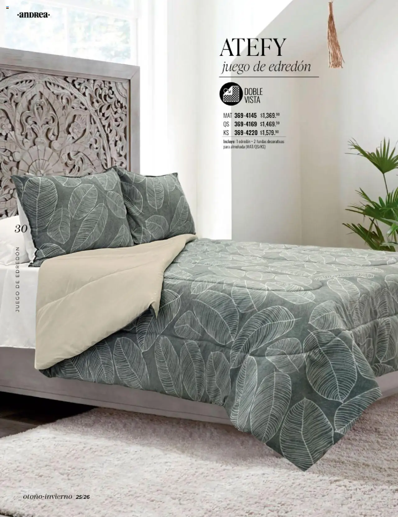Nuevas ofertas de Andrea válidas en toda la República Mexicana desde el 24.08.2025. ¡Encuentra las mejores ofertas en Andrea - Catálogo Home - Otoño / Invierno! | Página: 30 | Productos: Juego, Almohada