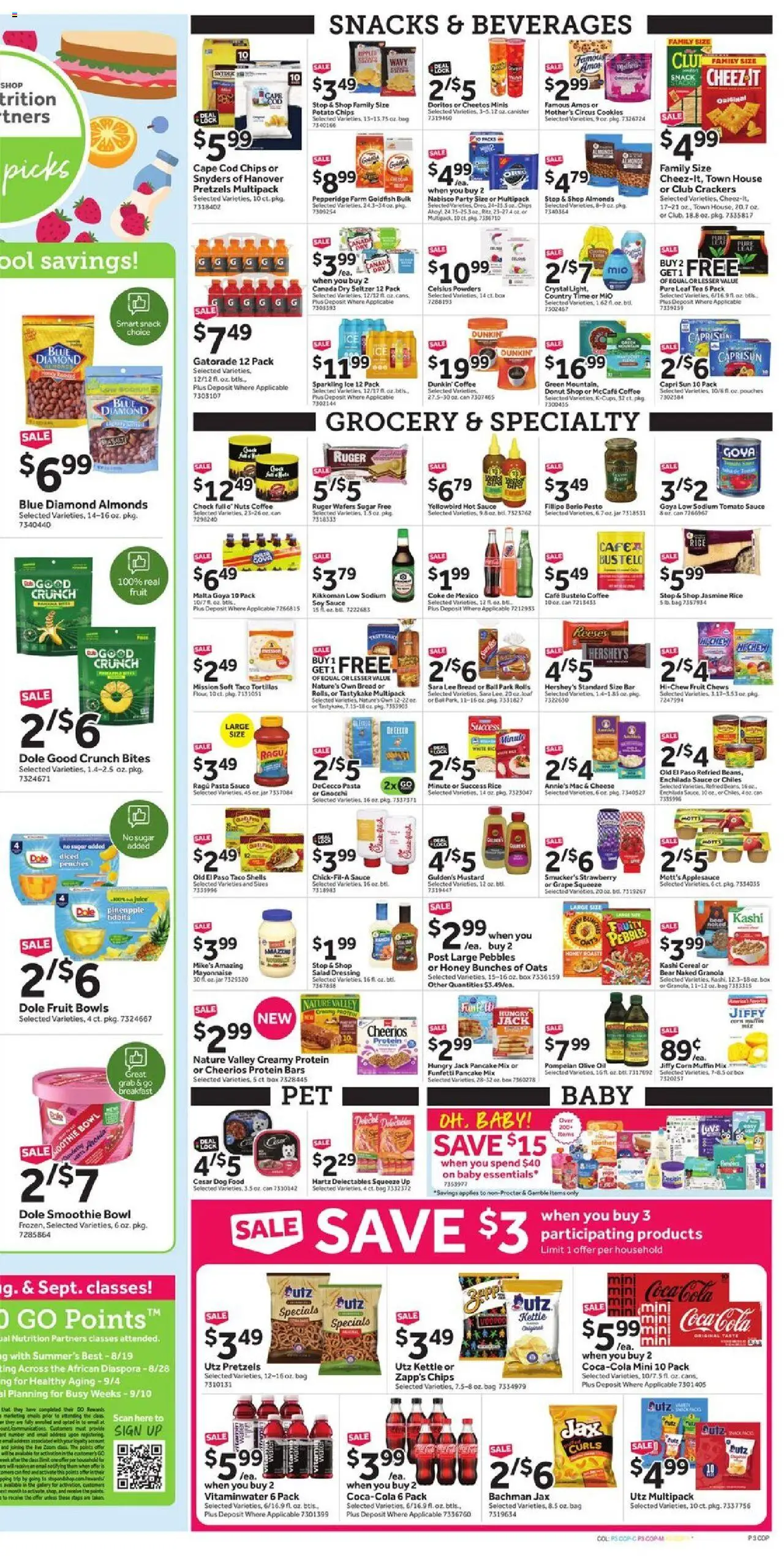 Stop & Shop Weekly Circular - CT - valid from 15.08.2025 | Page: 6 | Products: Peaches, Cheese, Juice, Tea