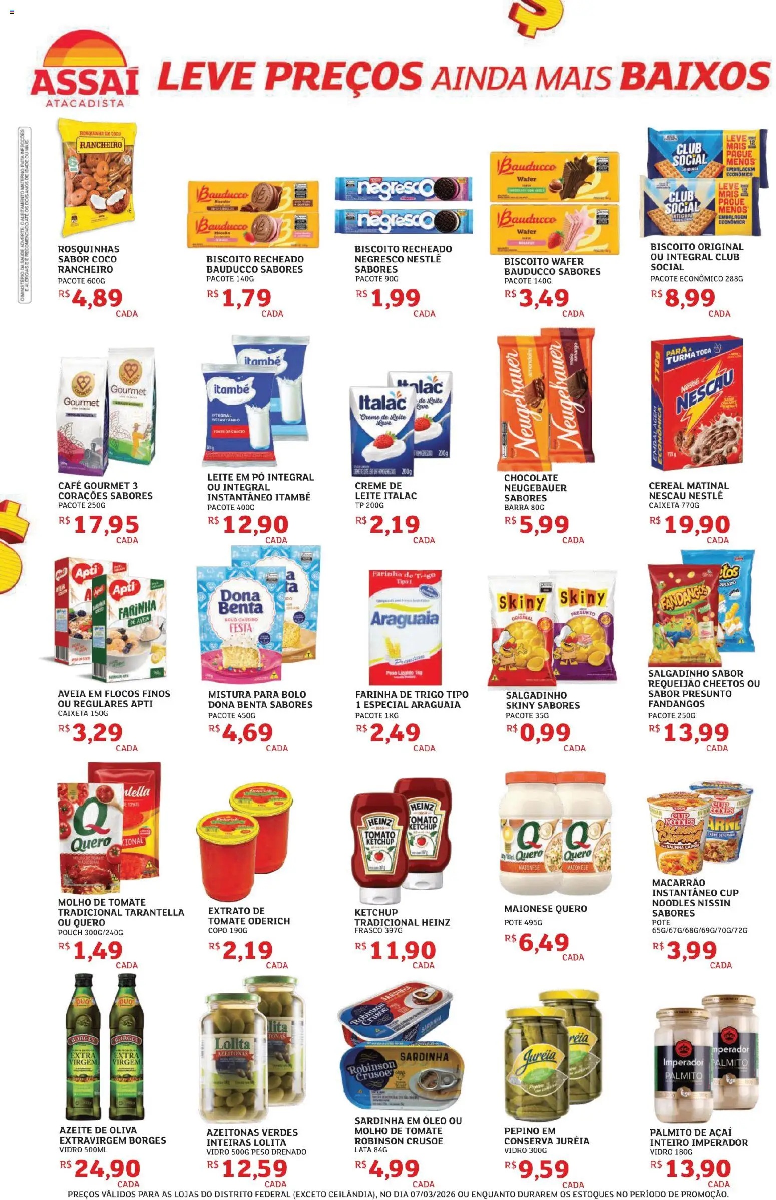 Assaí Atacadista Folheto - válido de 07.03.2026 | Página: 2 | Produtos: Cálcio, Flocos, Macarrão instantâneo, Rosquinha
