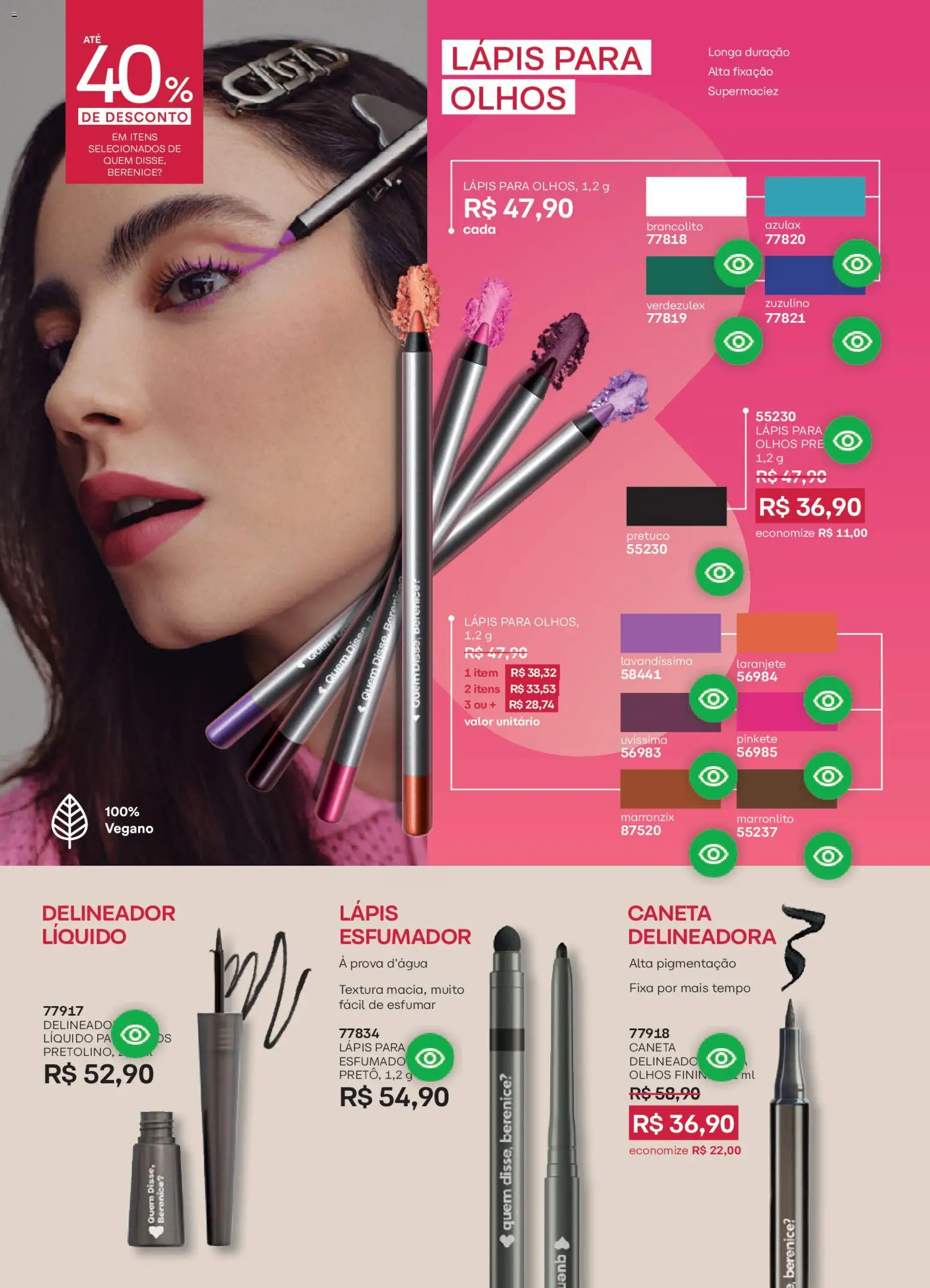 O Boticário Folheto - válido de 09.02.2026 | Página: 154 | Produtos: Delineador, Lápis, Caneta, Pá