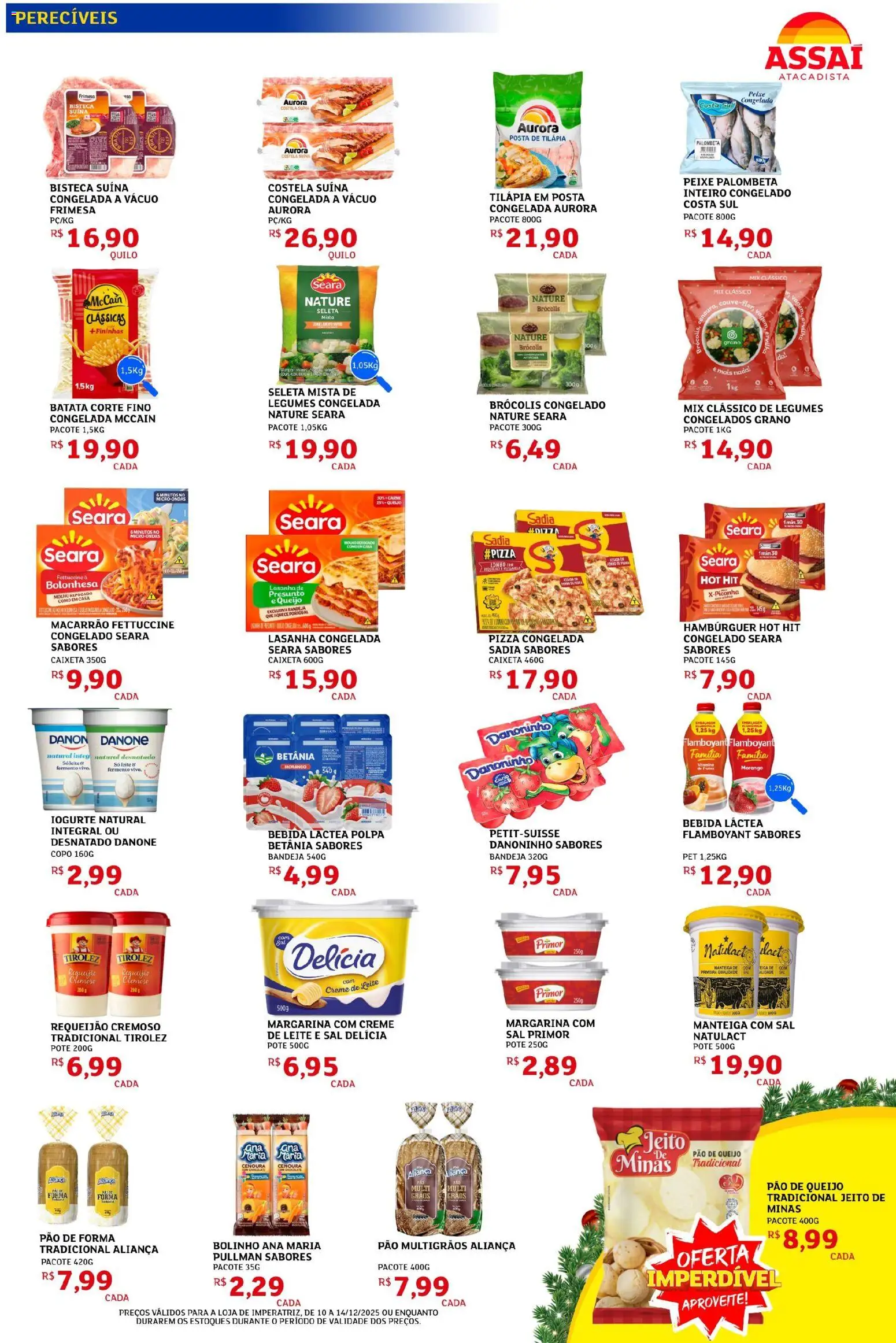 Assaí Atacadista Folheto - válido de 10.12.2025 | Página: 3 | Produtos: Pizza, Hambúrguer, Creme de leite, Requeijão
