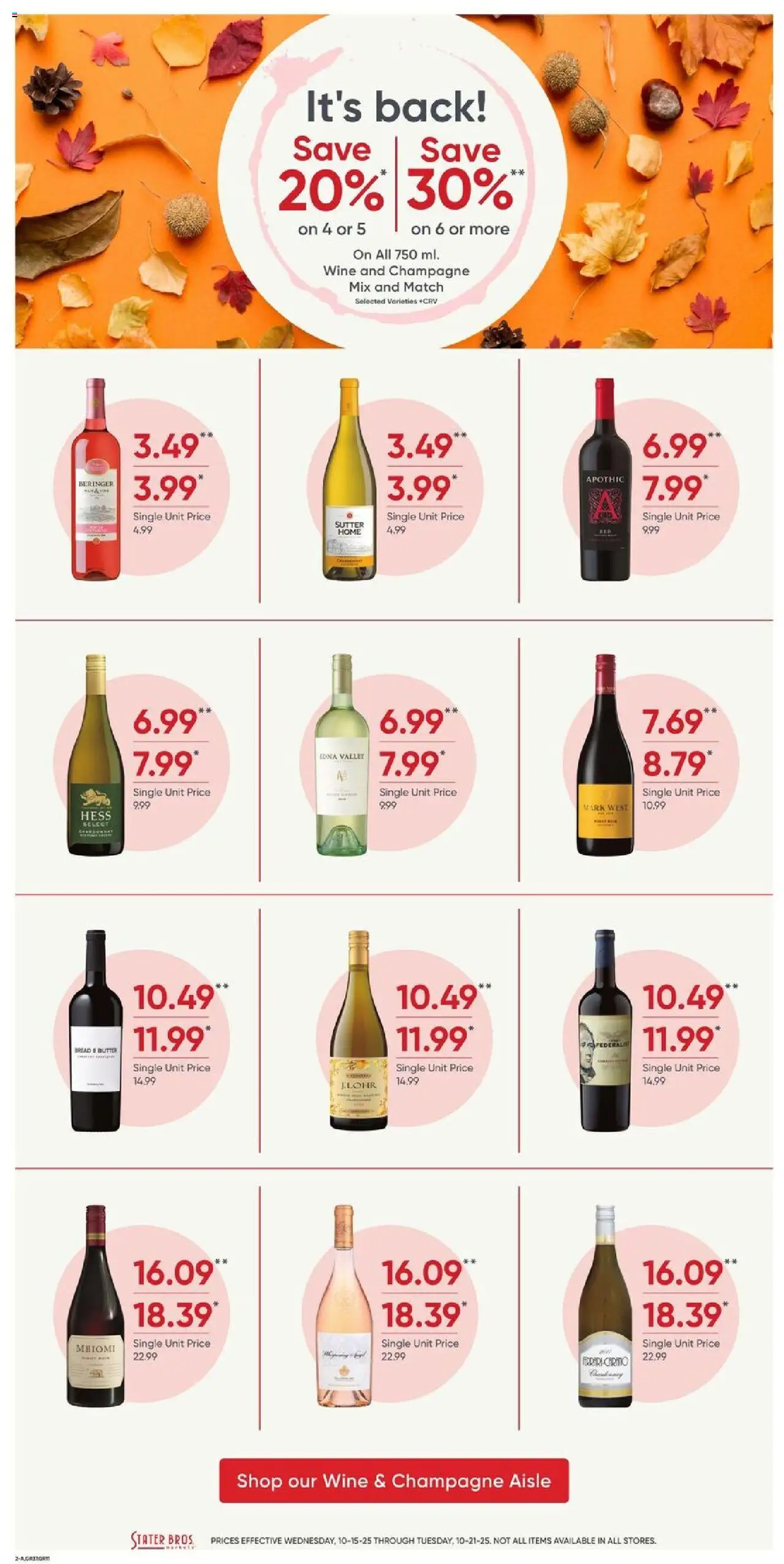 Stater Bros Weekly Ad - valid from 15.10.2025 | Page: 2 | Products: Butter, Wine